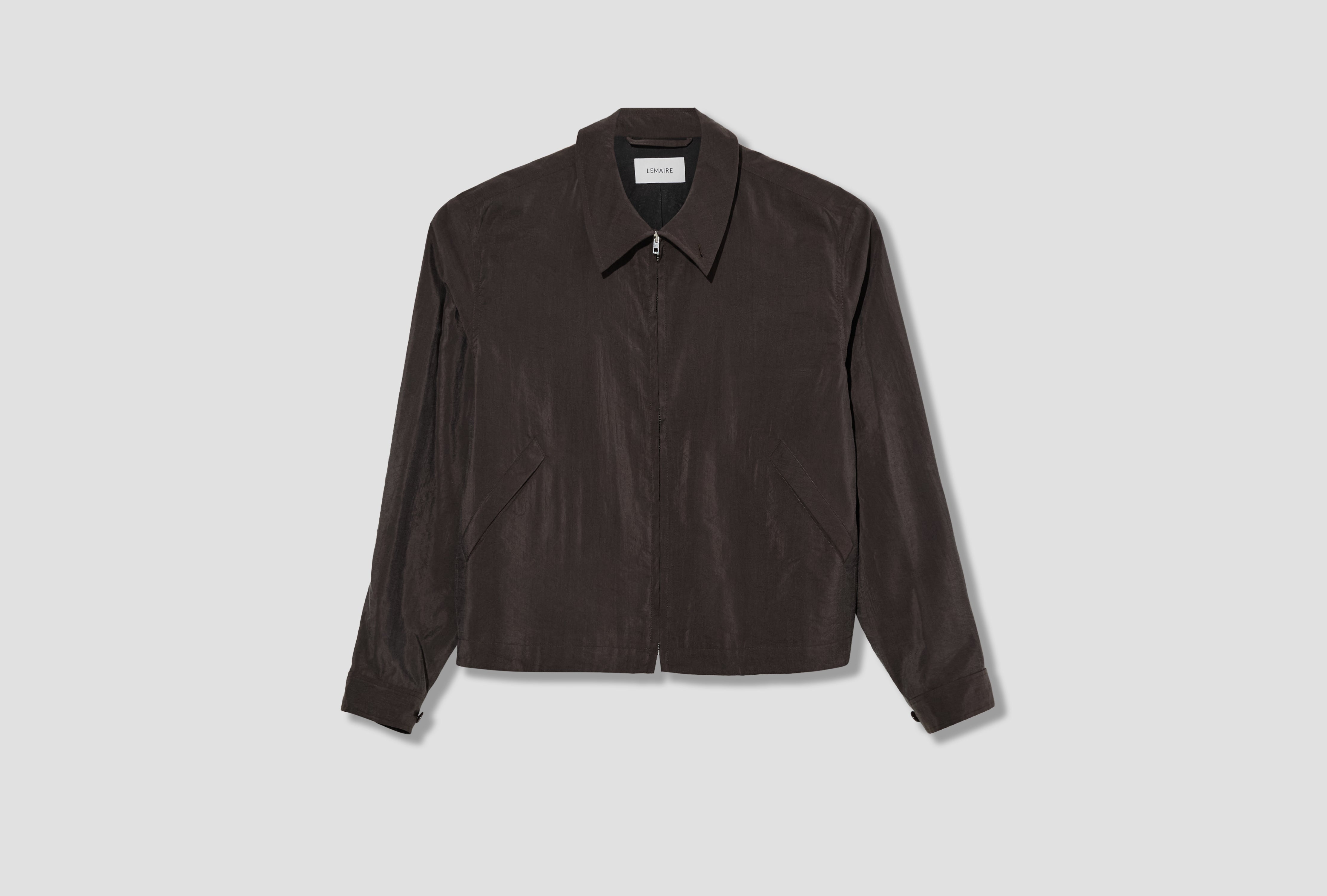 LIGHT ZIPPED BLOUSON - DRY SILK OW1266 LF1308 Dark brown