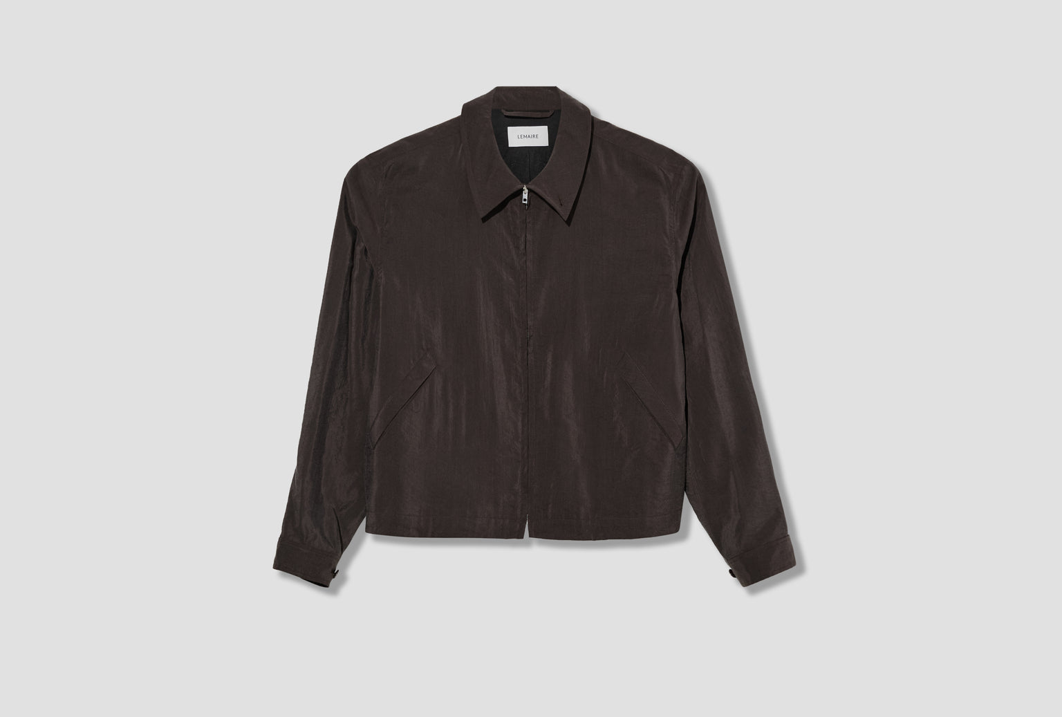 LIGHT ZIPPED BLOUSON - DRY SILK OW1266 LF1308 Dark brown