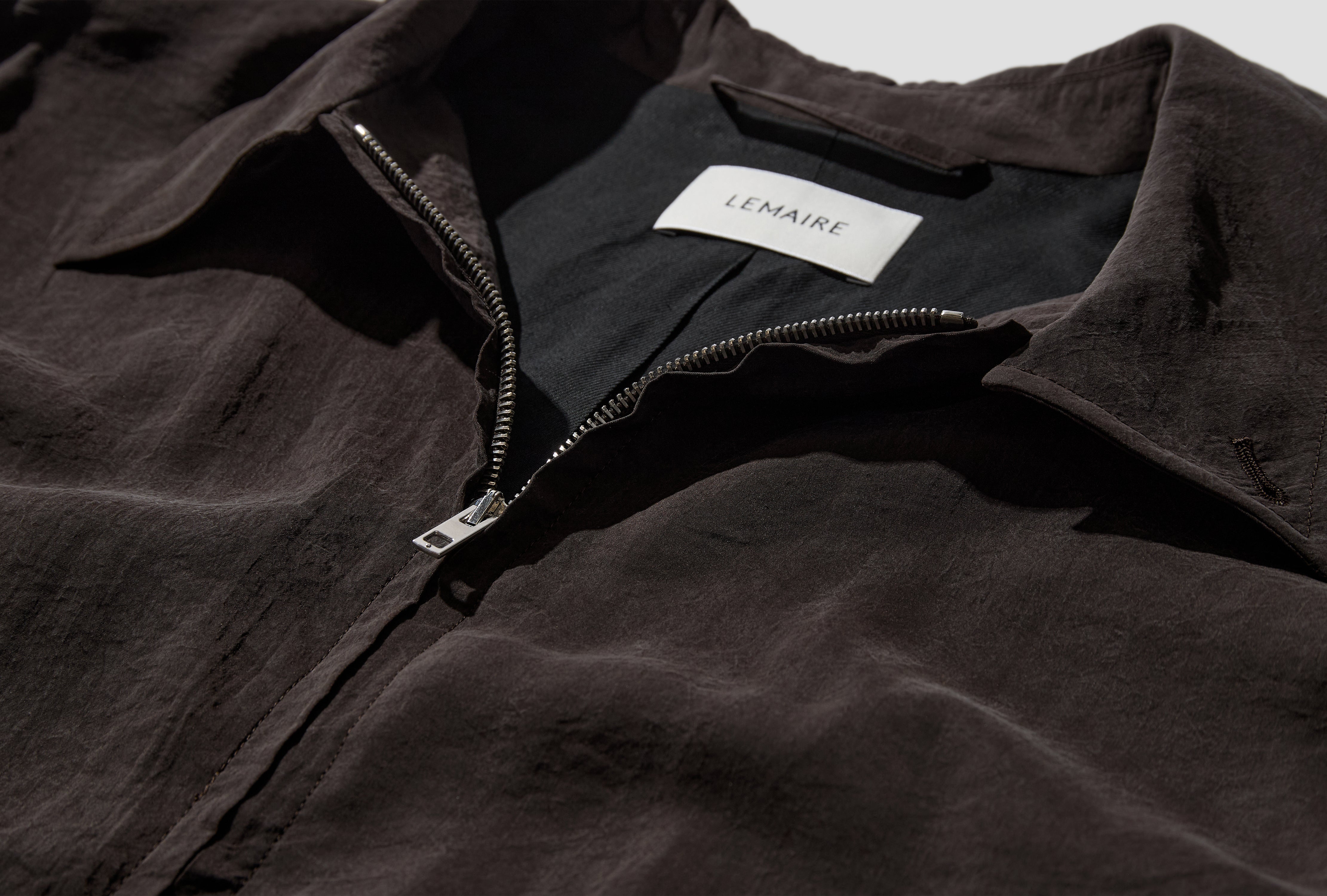 LIGHT ZIPPED BLOUSON - DRY SILK OW1266 LF1308 Dark brown
