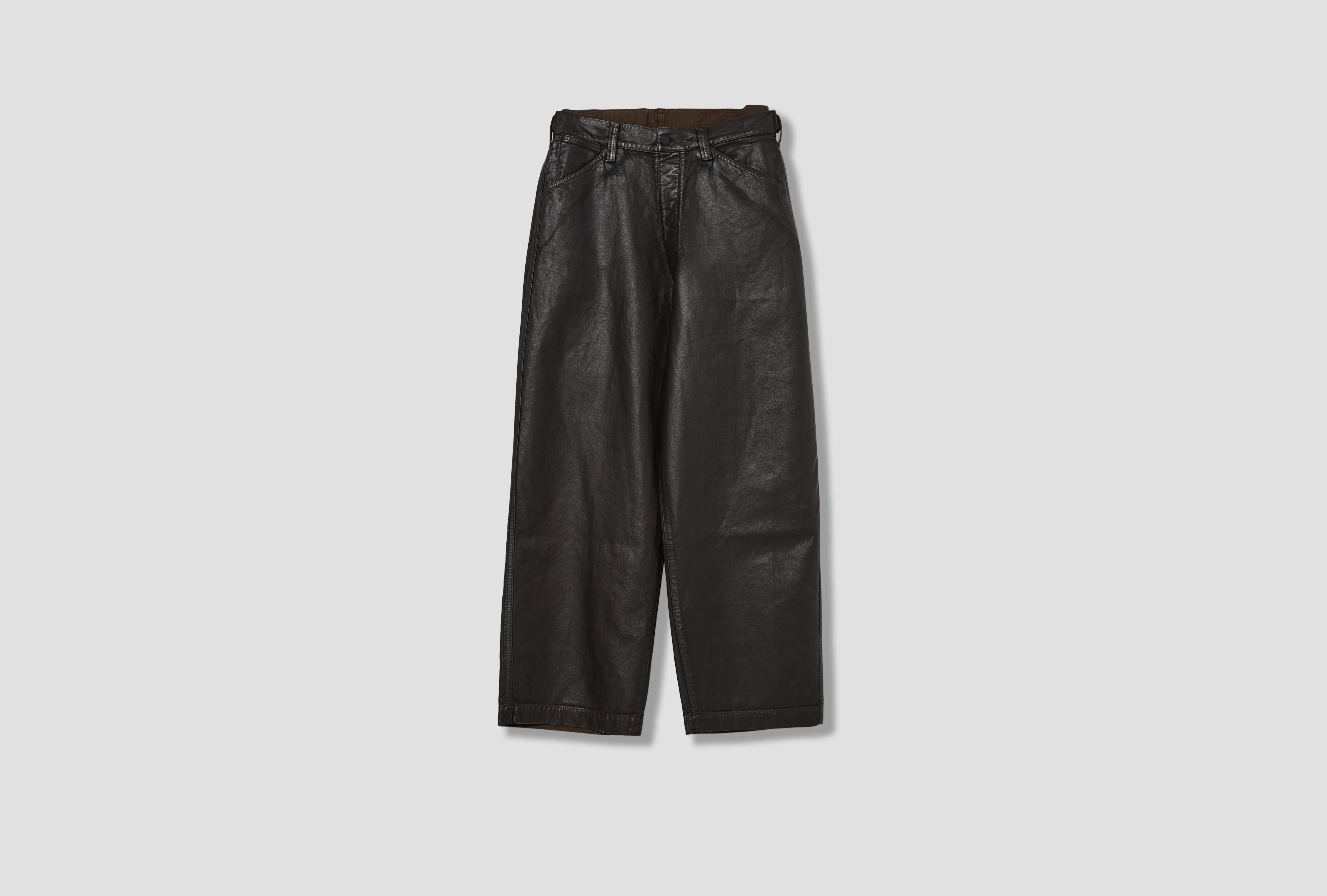 MAXI WORKWEAR PANTS - COATED DENIM PA1362 LD1083 Dark brown