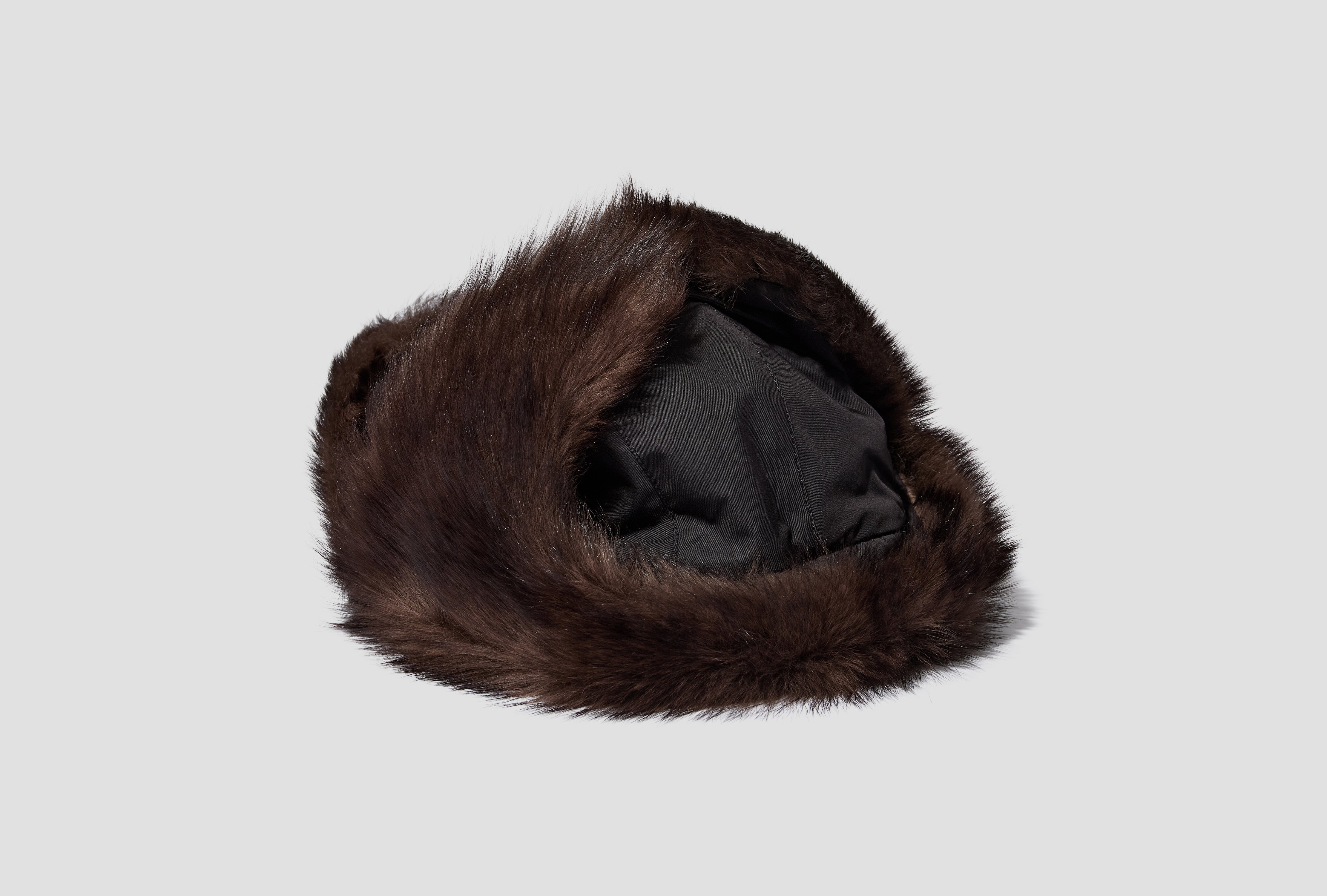 FUZZY CHAPKA - SHEARLING LAMB LEATHER HW0003 LL0284 Dark brown