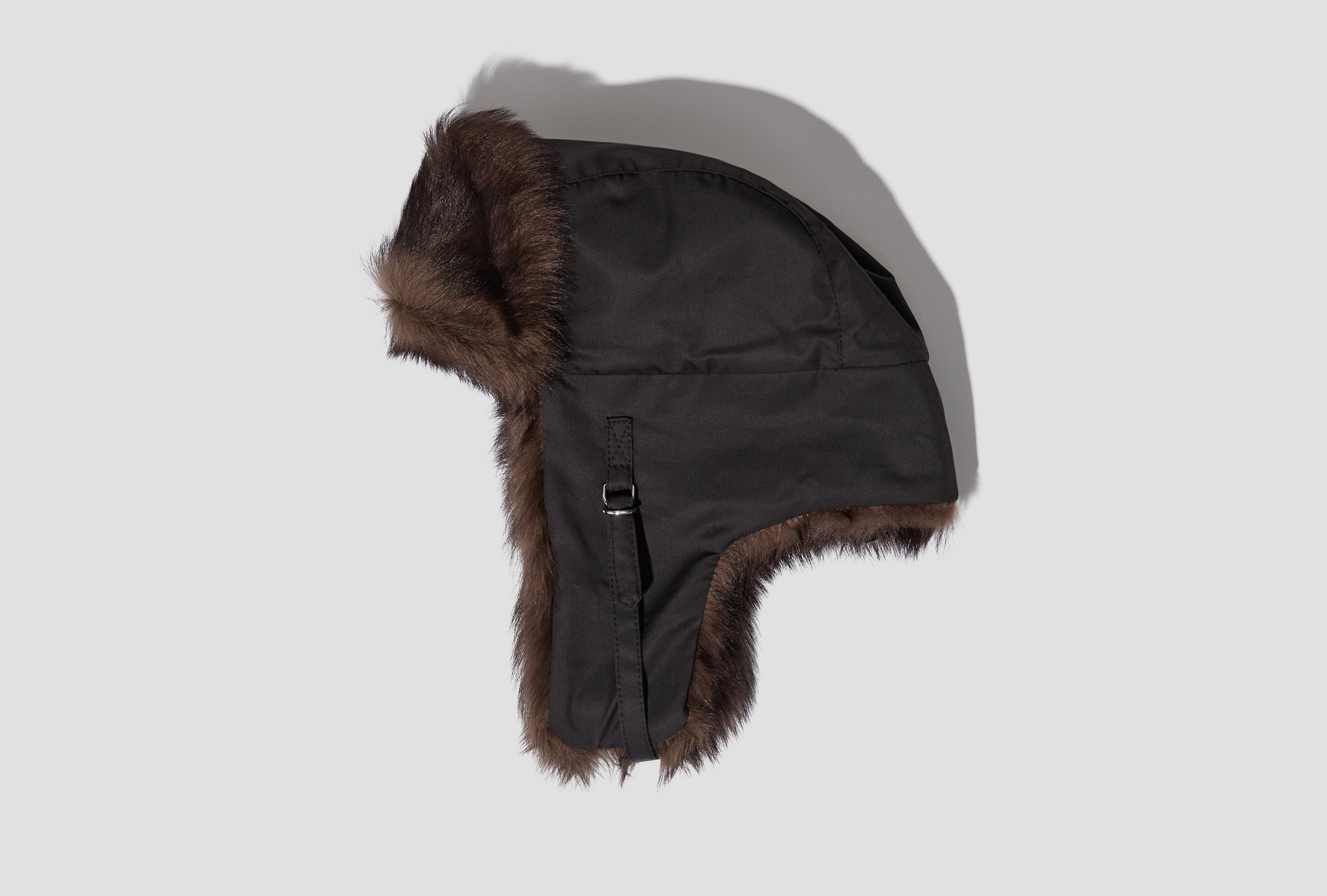 FUZZY CHAPKA - SHEARLING LAMB LEATHER HW0003 LL0284 Dark brown