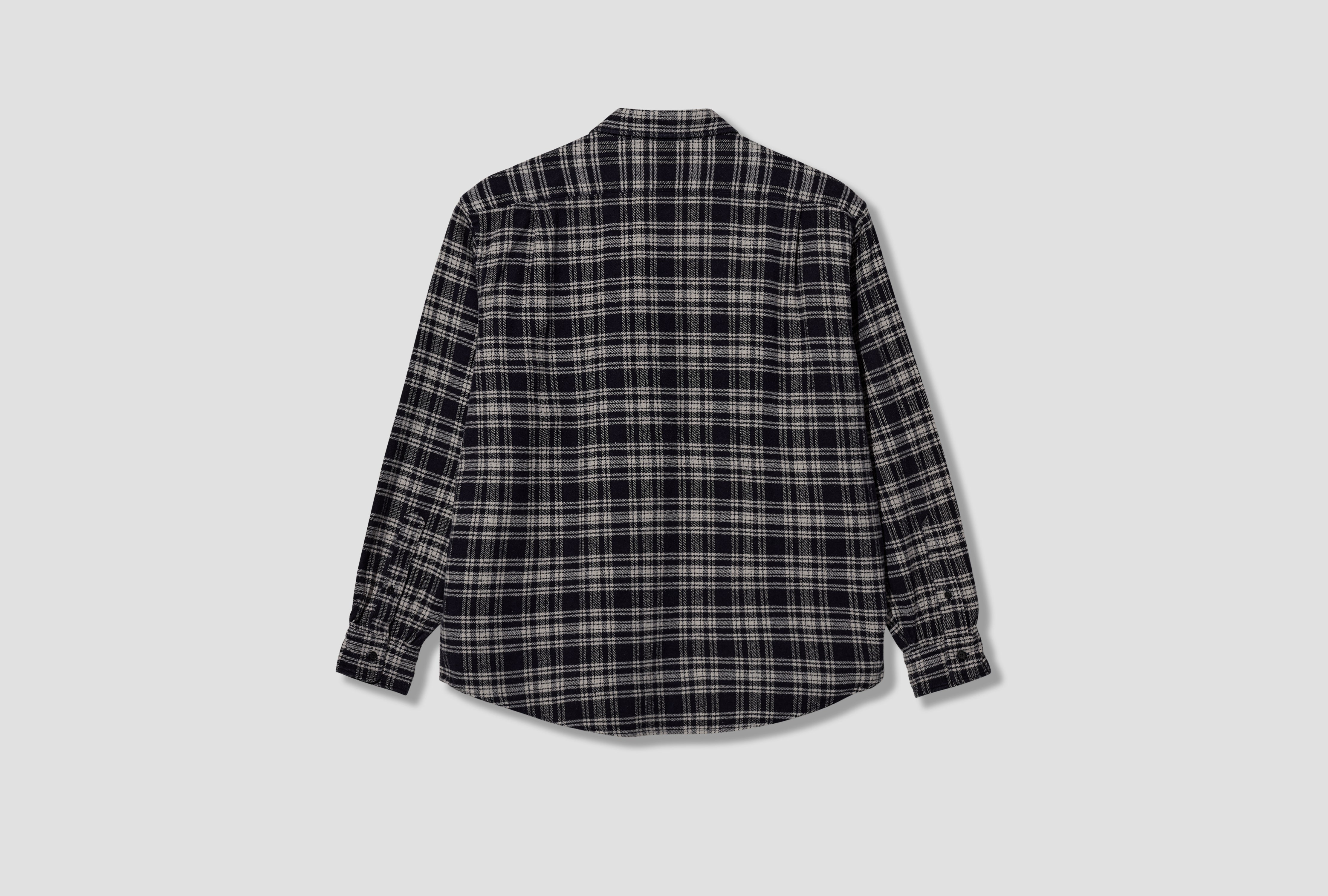 VINTAGE COTTON SILK NEP TWILL CHECK SHIRTS 26AAP-02-08 Navy