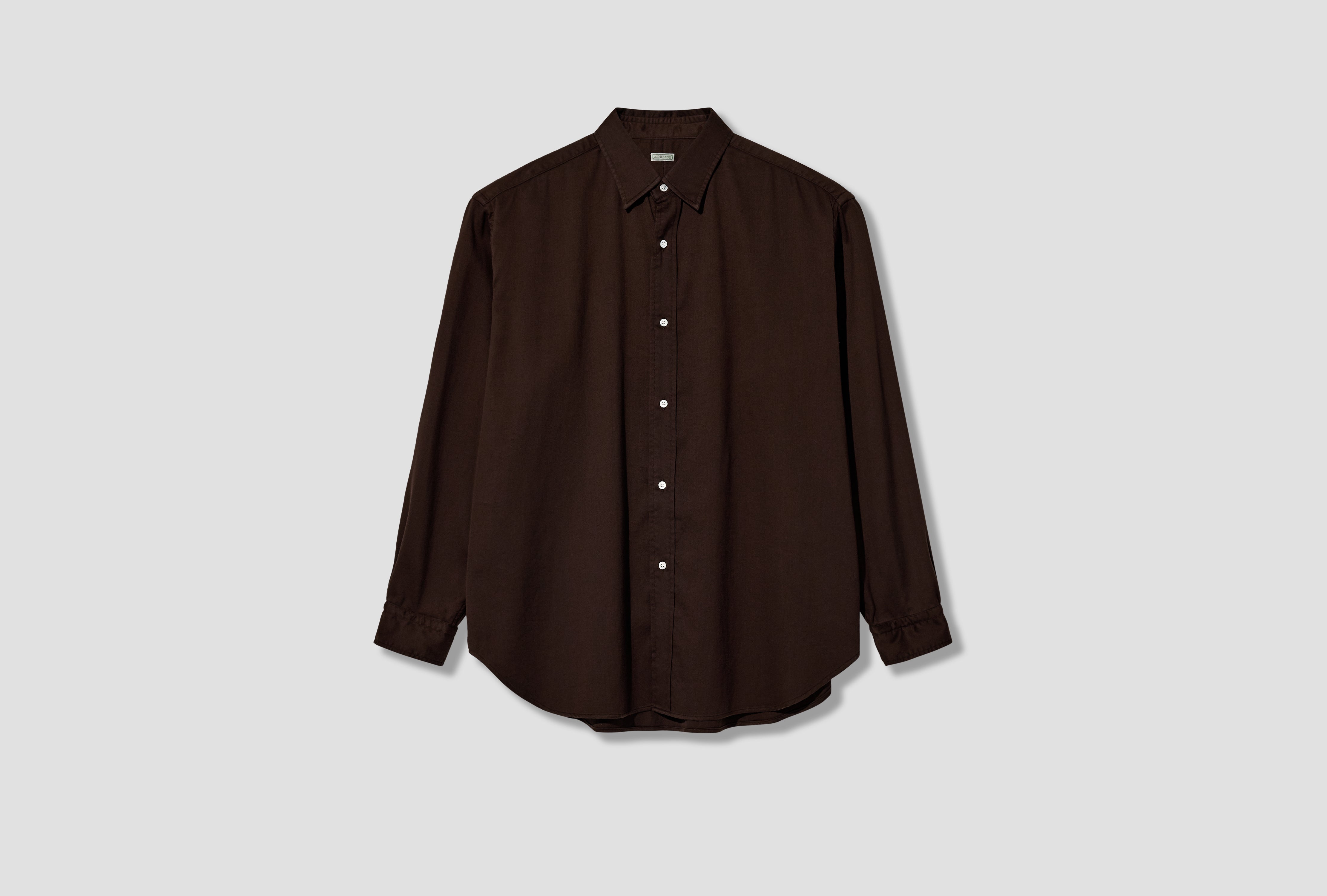 DOUBLE WEAVE TWILL REGULAR COLLAR SHIRTS 26AAP-02-05 Dark brown