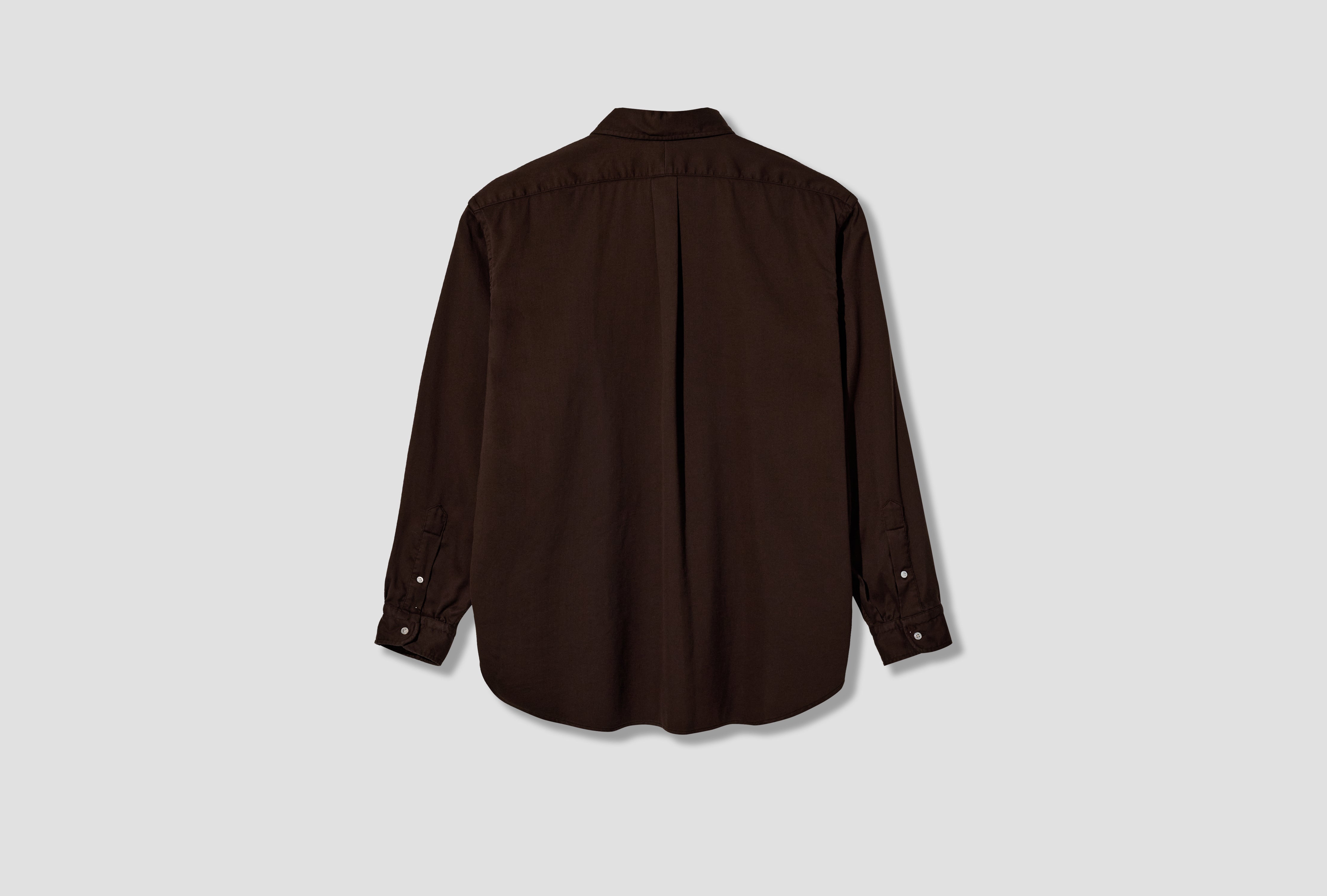 DOUBLE WEAVE TWILL REGULAR COLLAR SHIRTS 26AAP-02-05 Dark brown
