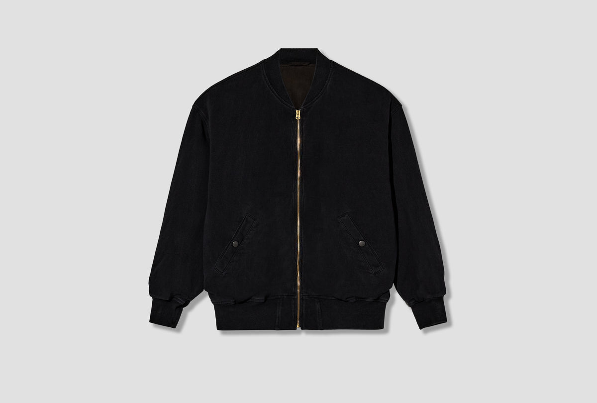 COTTON JERSEY ZIP BLOUSON E03-05005 Black