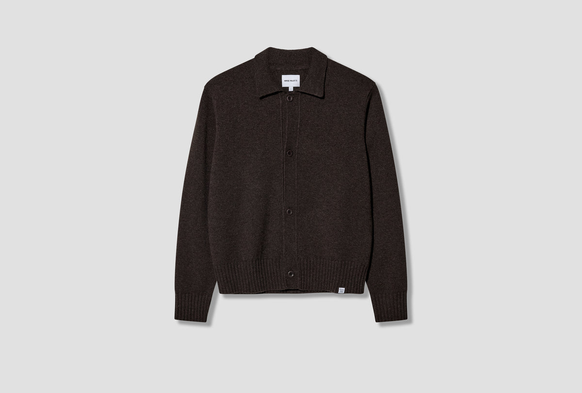ANHOLT LAMBSWOOL CARDIGAN N45-0704 Brown