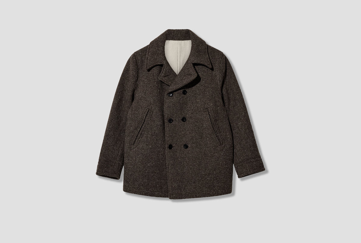 BALWEN PEACOAT - UNDYED WOOL / LOAM AW-026-001
