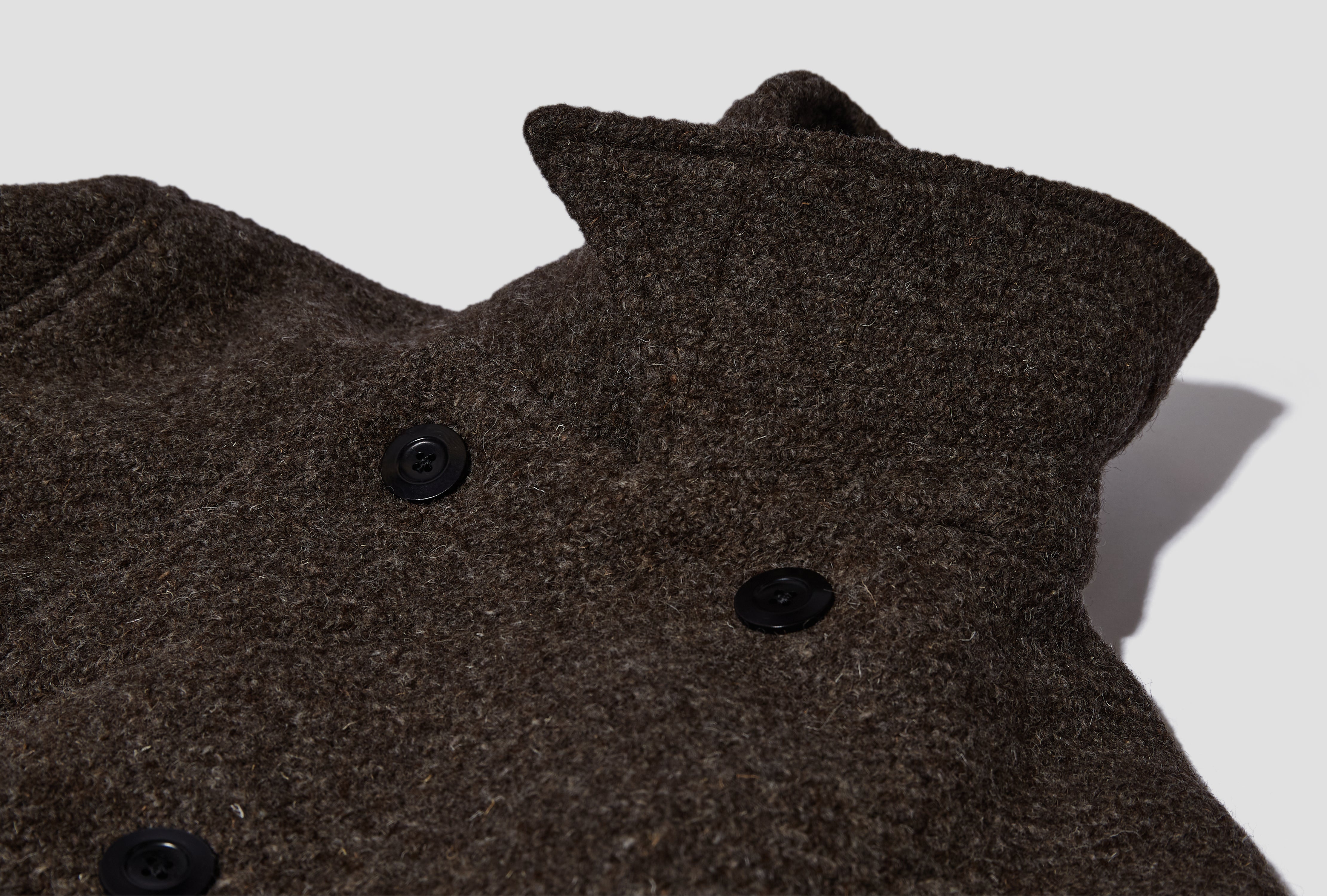 BALWEN PEACOAT - UNDYED WOOL / LOAM AW-026-001