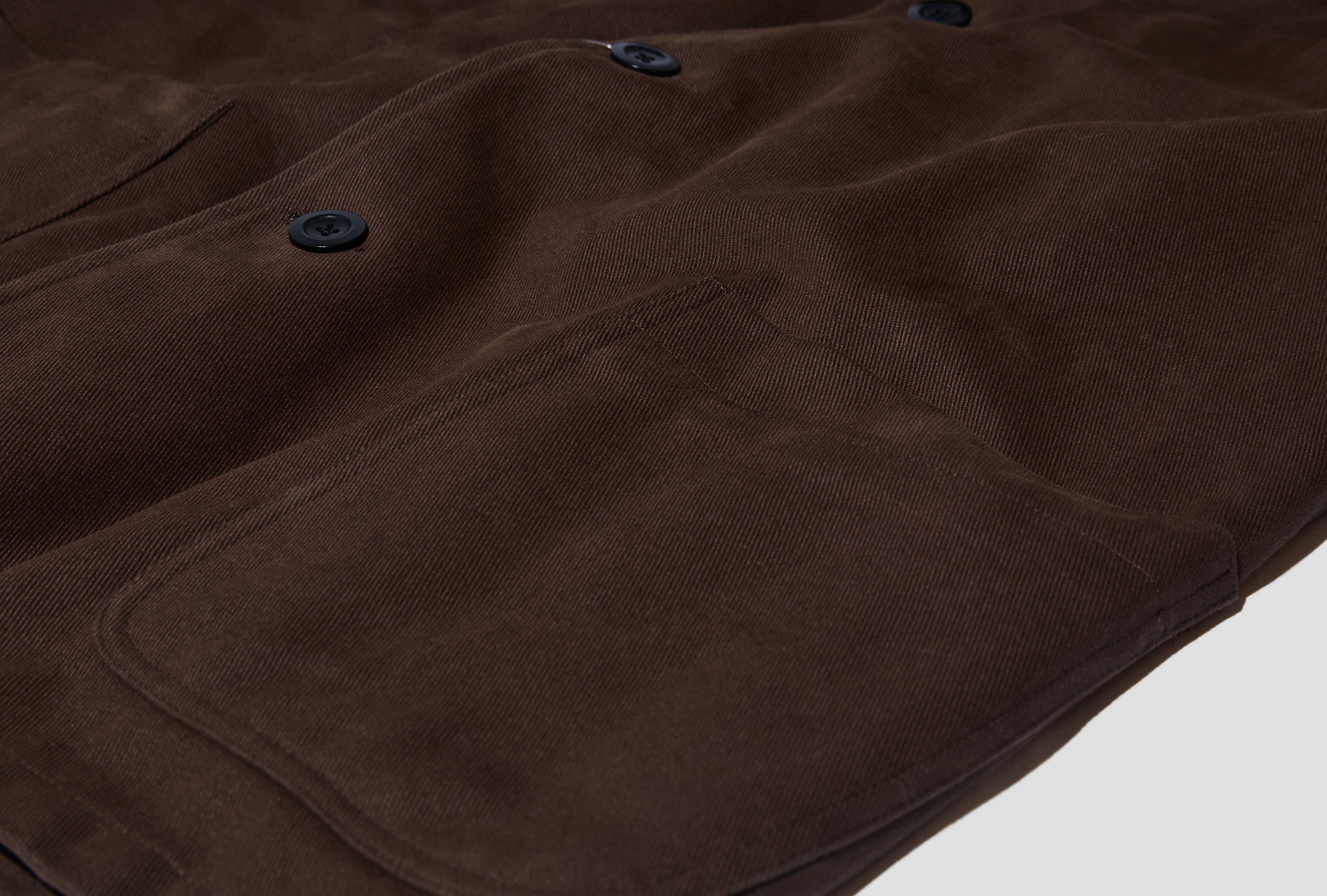 BRUTON BLAZER - HEAVY PEACHED COTTON / DARK BROWN AW-026-004