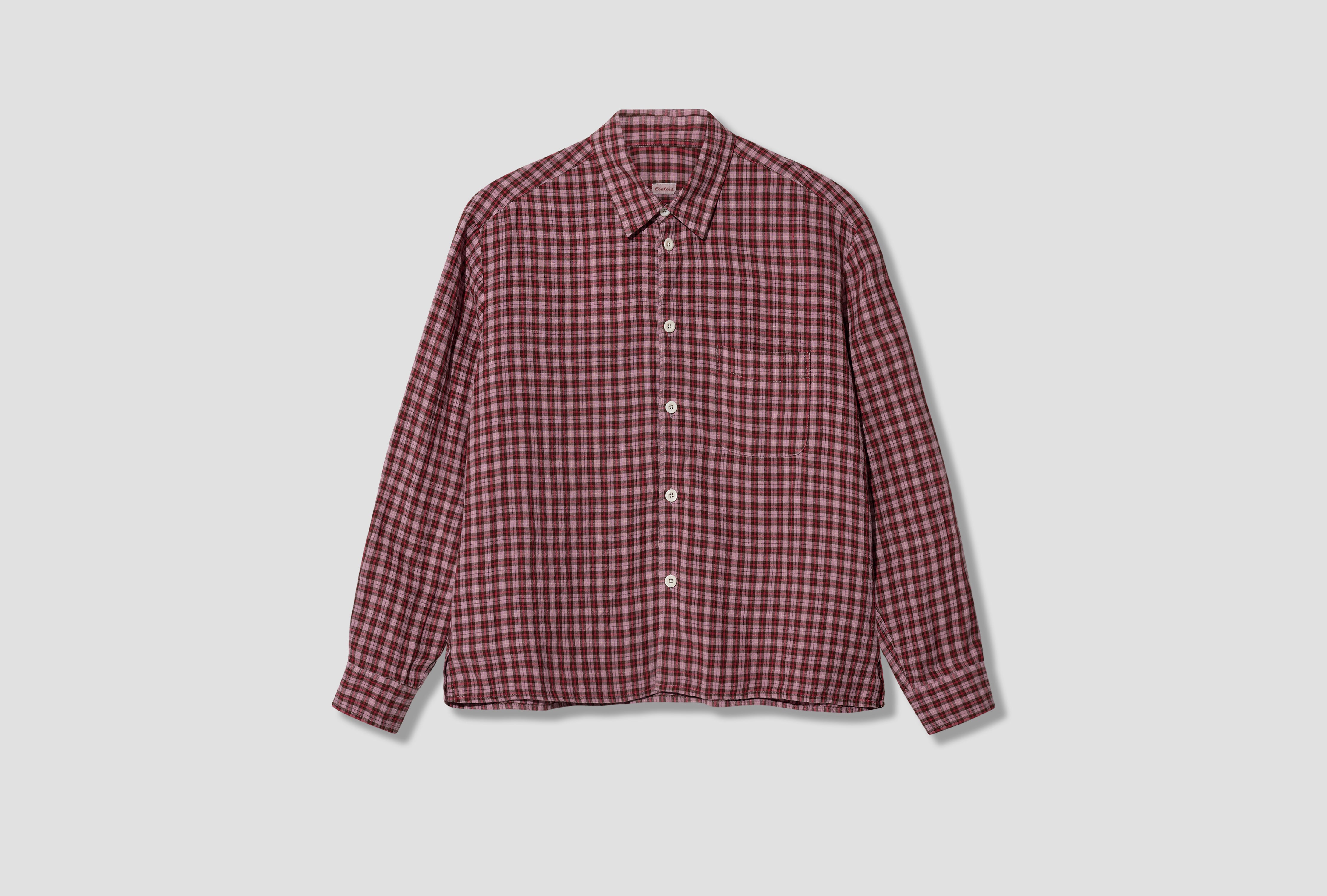 RELAXED FARMER SHIRT - DISHCLOTH LINEN / SUNRISE AW-026-009