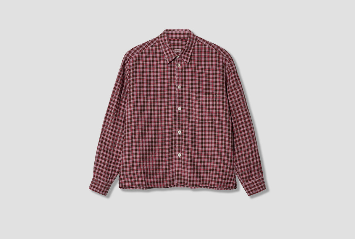 RELAXED FARMER SHIRT - DISHCLOTH LINEN / SUNRISE AW-026-009