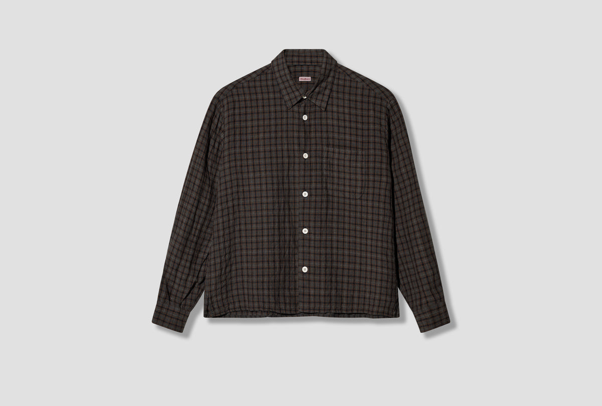 RELAXED FARMER SHIRT - DISHCLOTH LINEN / DUSK AW-026-009