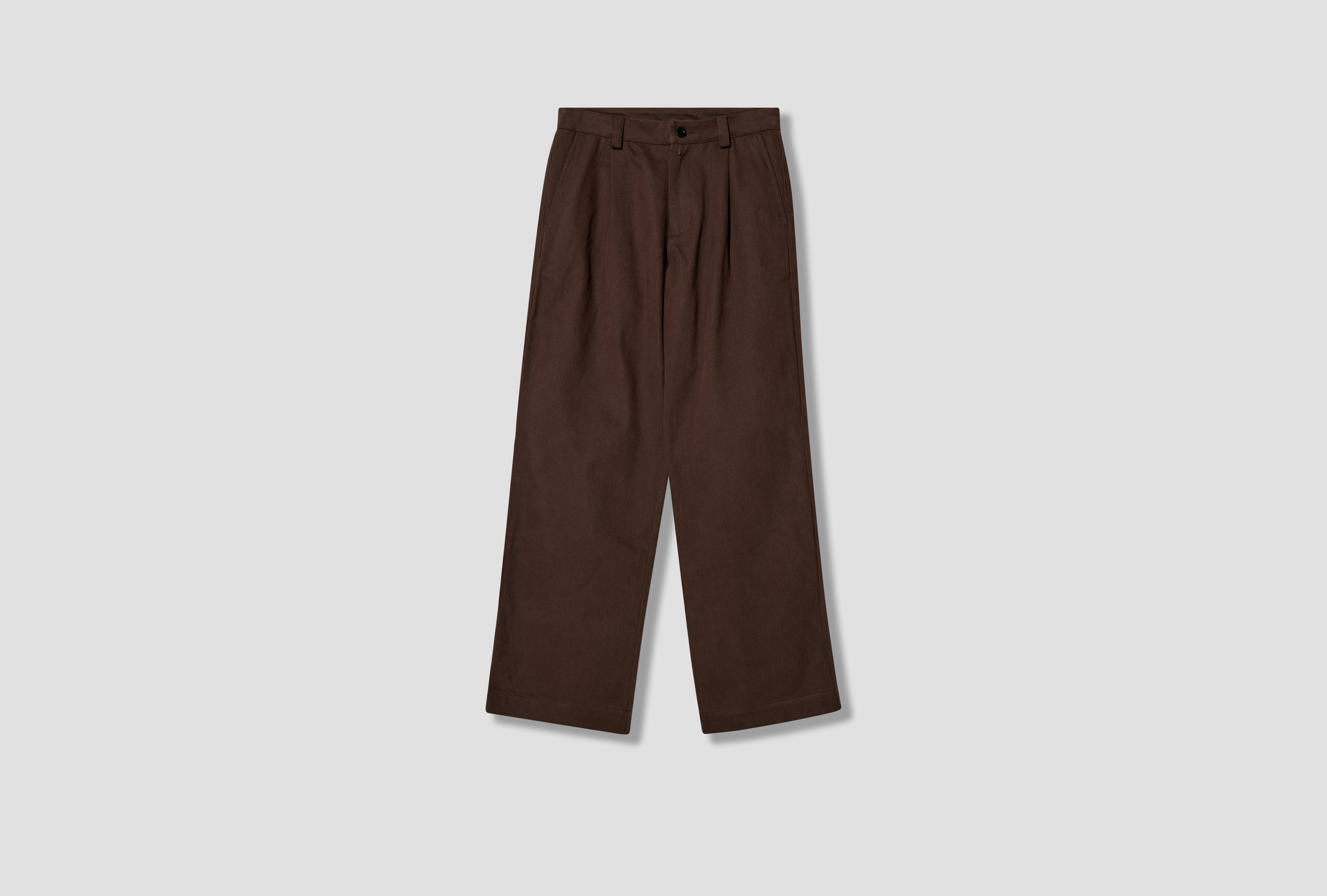 SCOTS PANT - HEAVY PEACHED COTTON / DARK BROWN AW-026-013