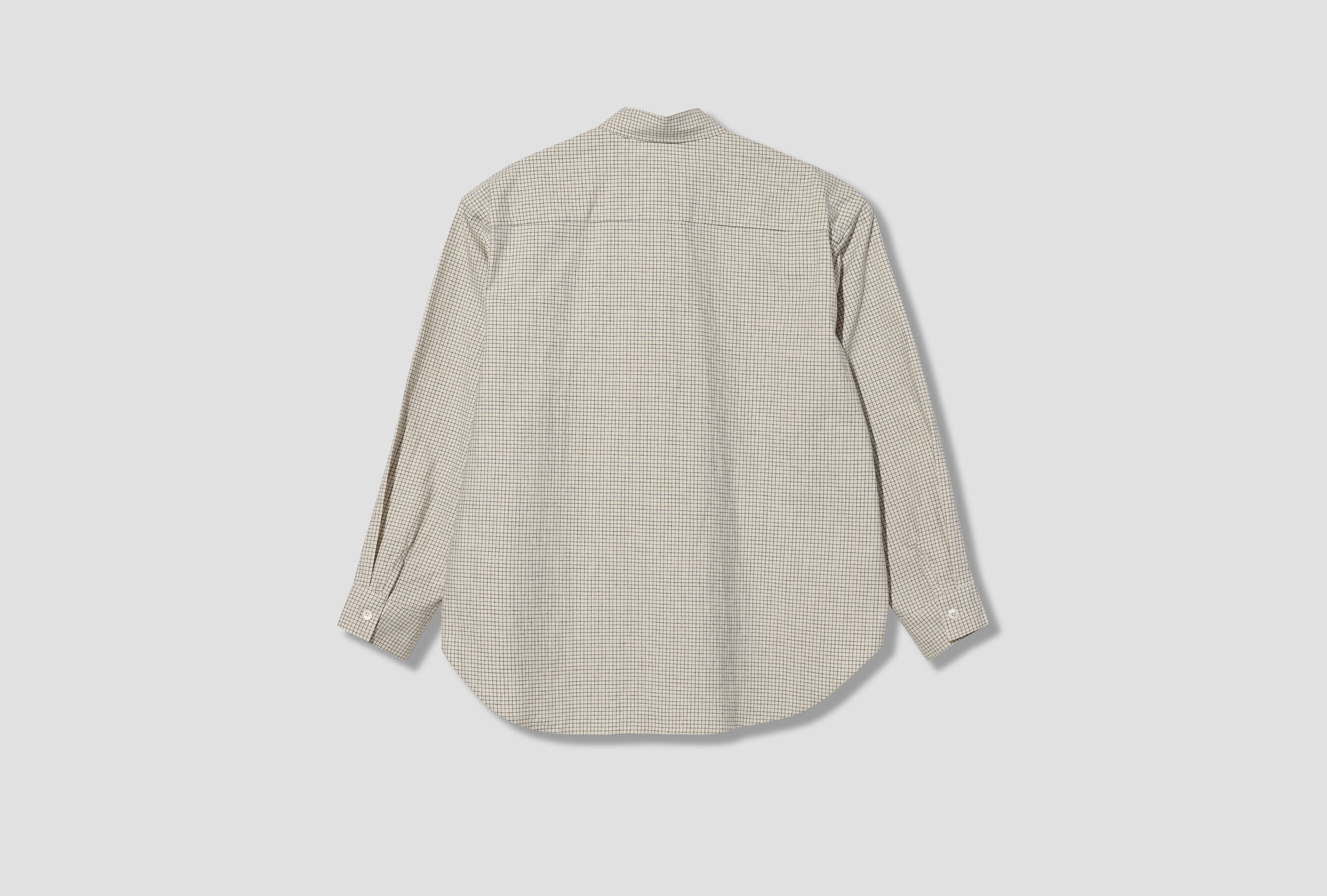 BIG SHIRT - COTTON GRIDCLOTH / NATURAL/BLACK