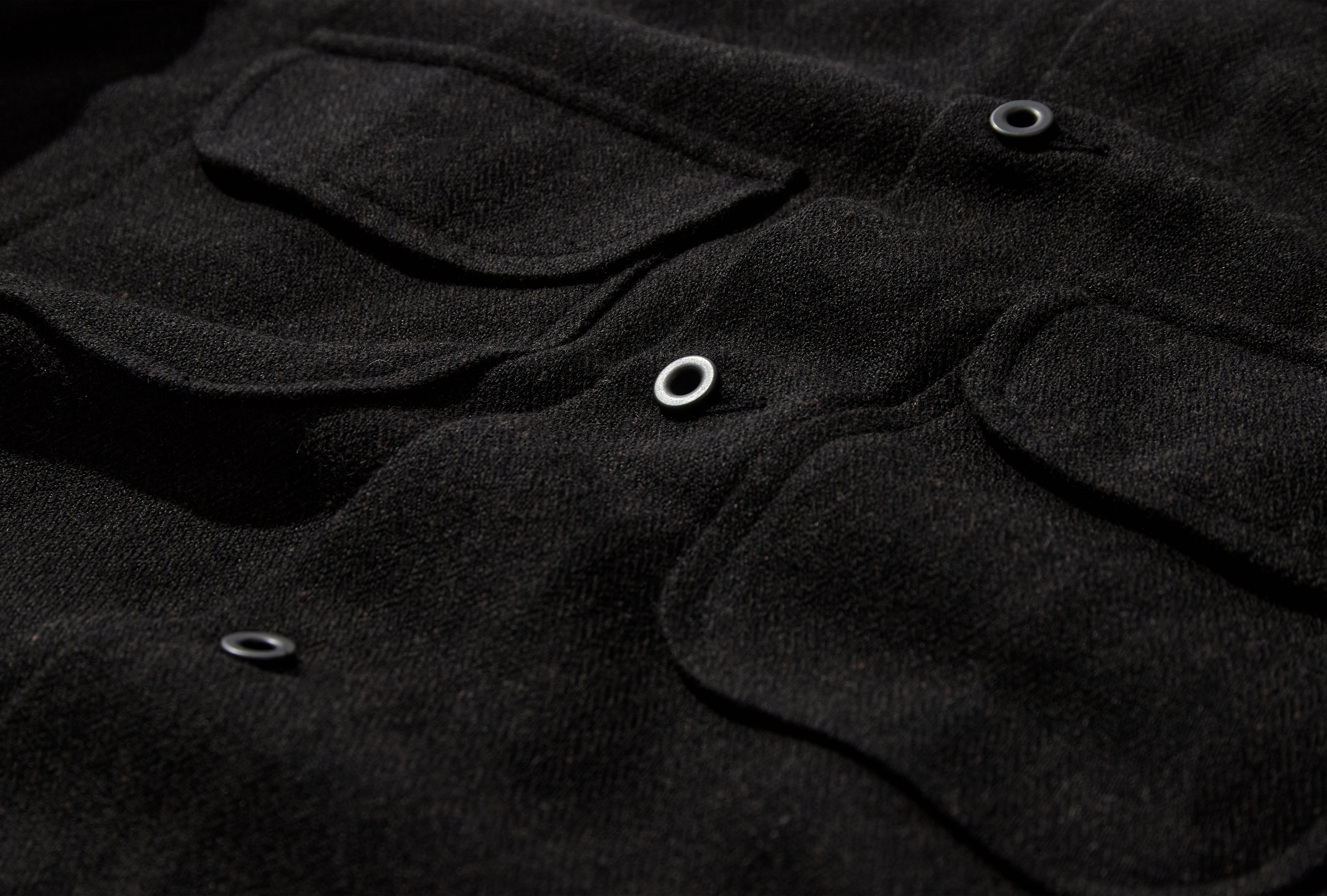 FIELD SHIRT - WOOL/LINEN HERRINGBONE / BLACK/BROWN