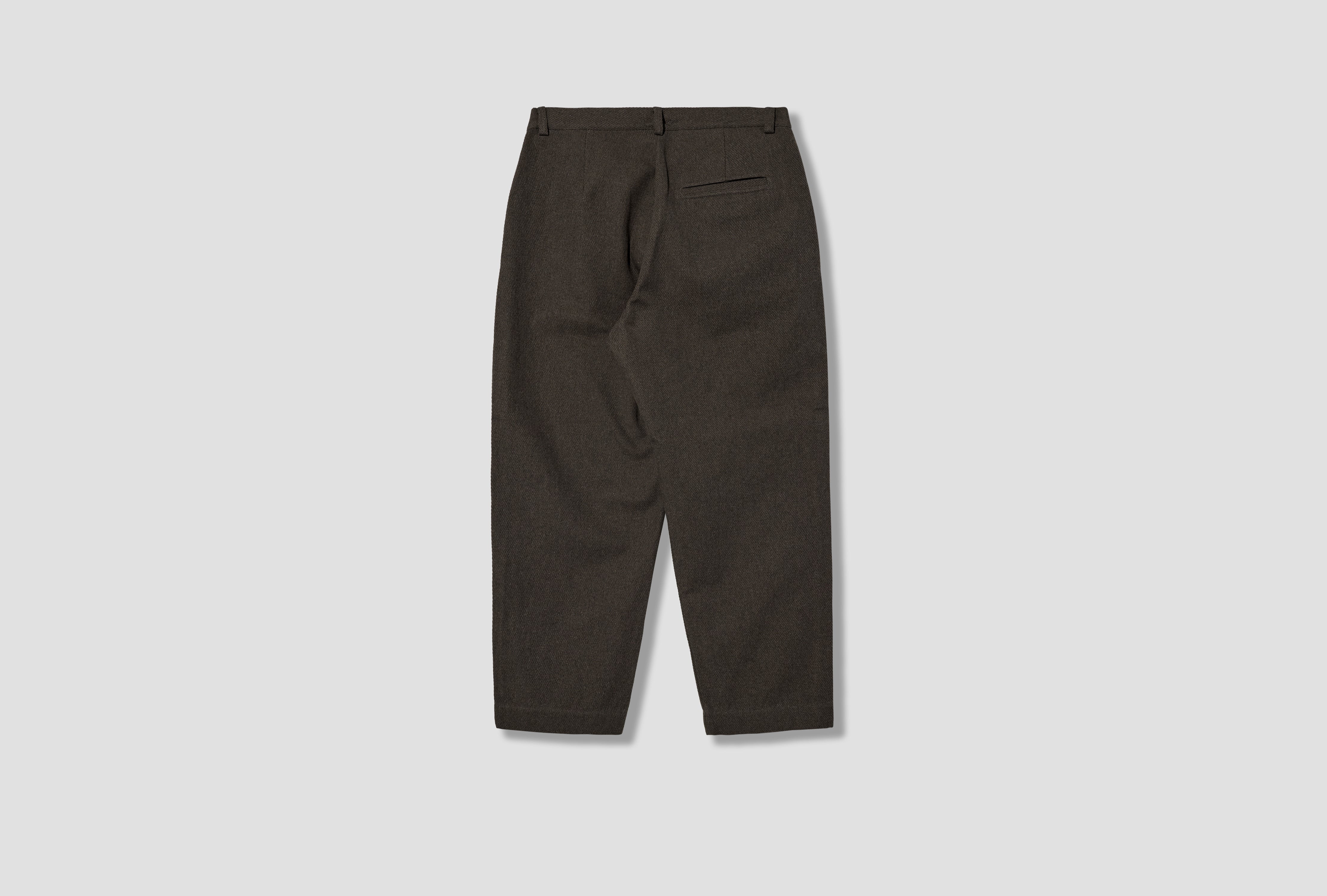 SINGLE PLEAT PANT - TOP DYED COTTON KERSEY / OLIVE HEATHER
