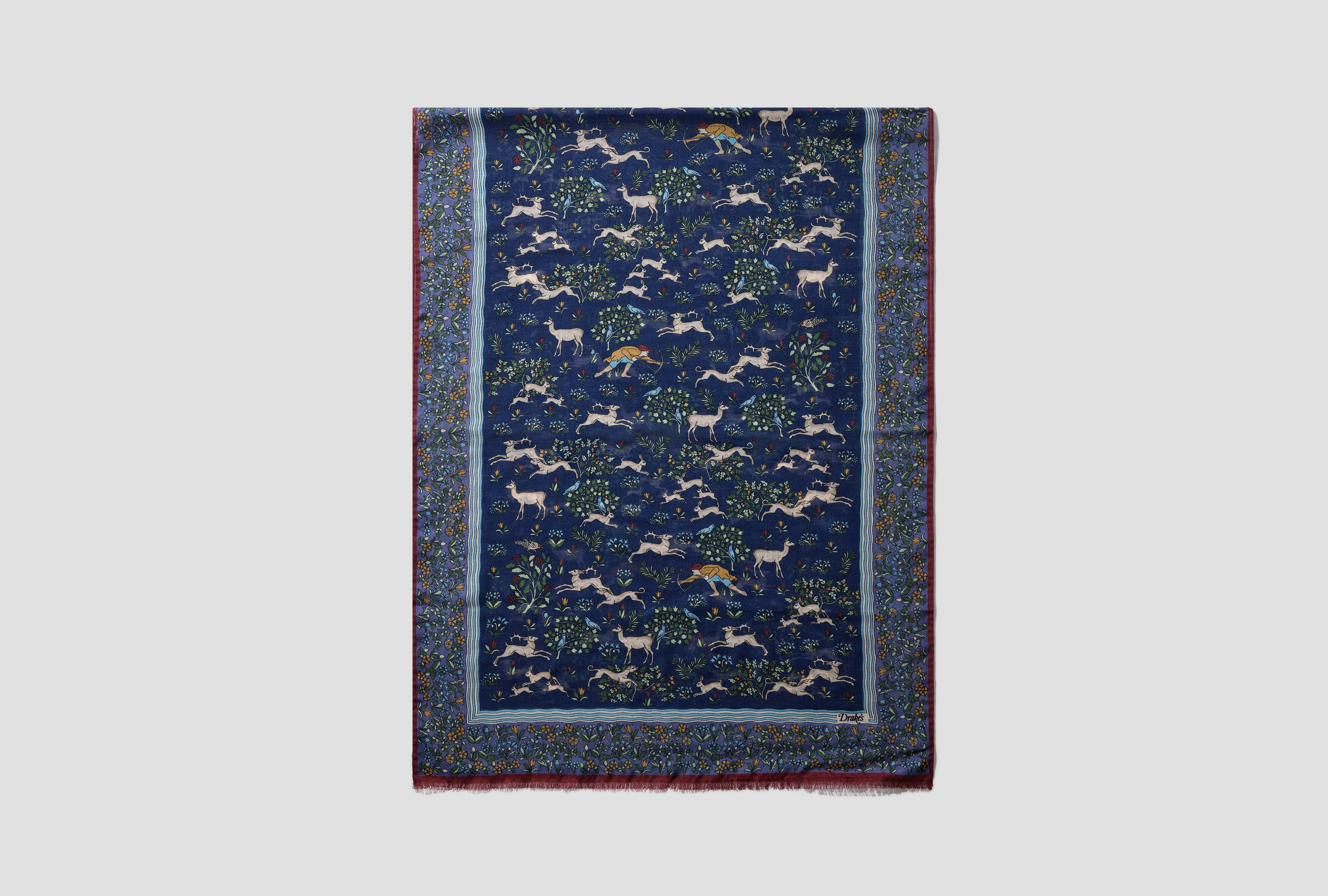 ARCHIVAL ANIMALS WOOL-SILK SCARF DR1AB1 26779-01 Navy