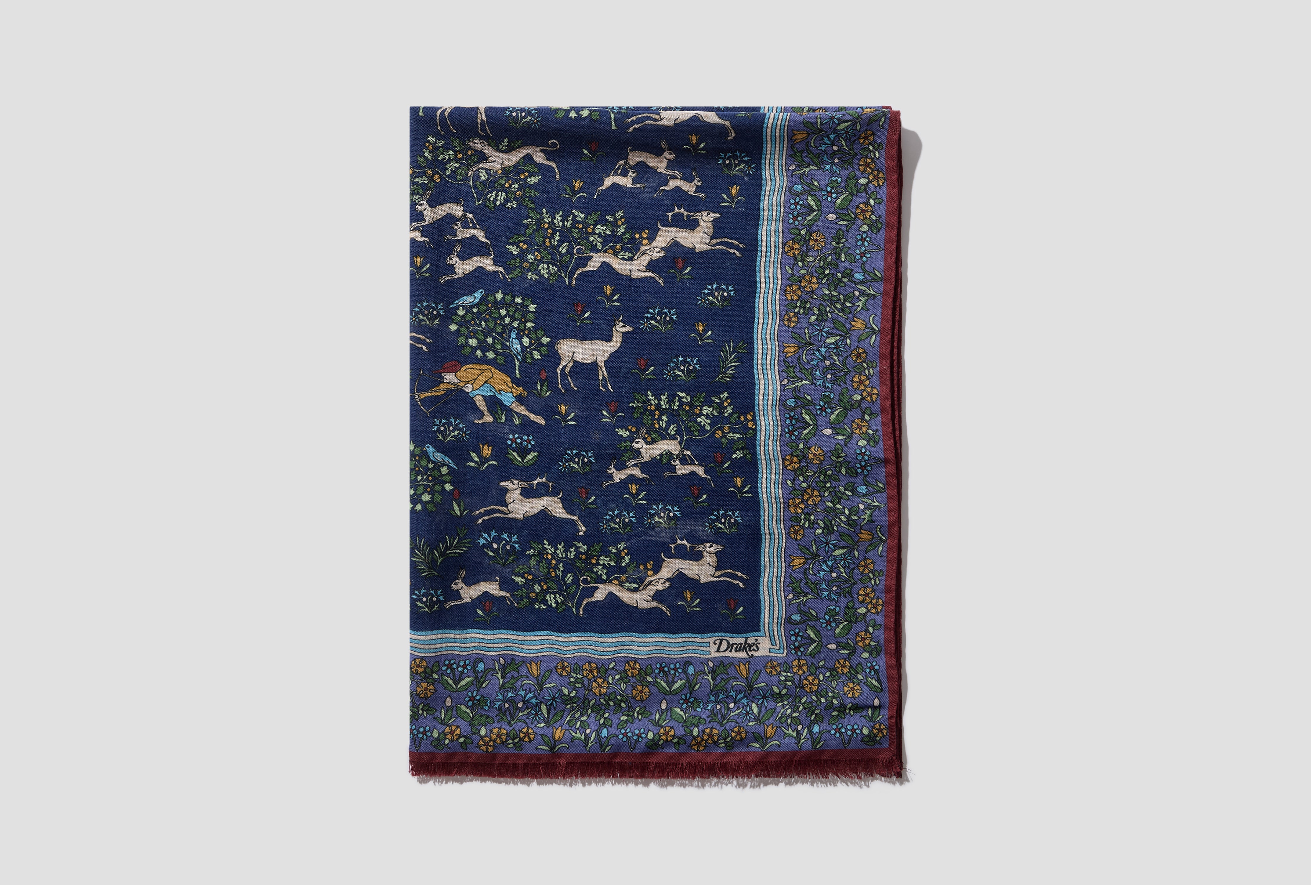 ARCHIVAL ANIMALS WOOL-SILK SCARF DR1AB1 26779-01 Navy