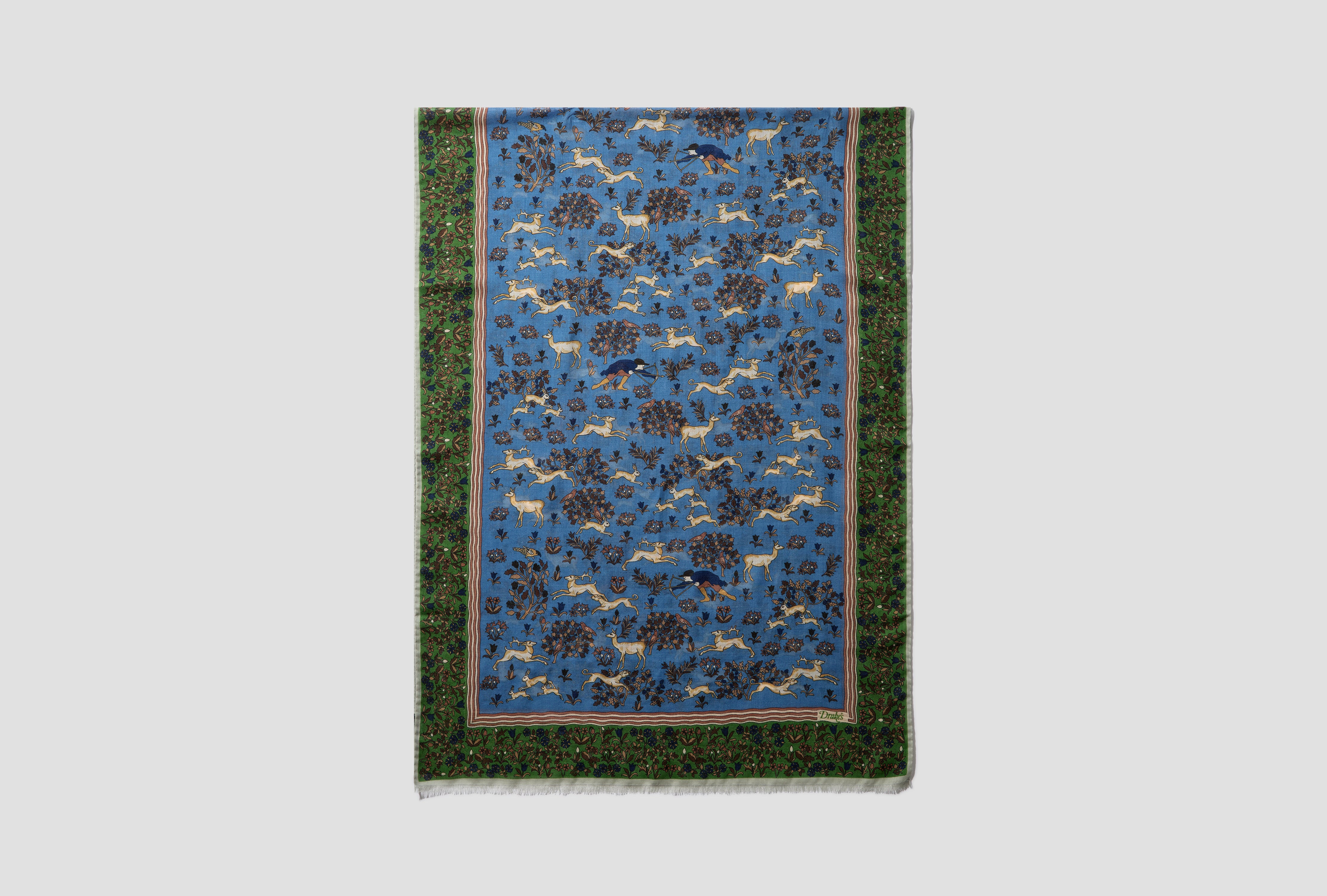 ARCHIVAL ANIMALS WOOL-SILK SCARF DR1AB1 26779-02 Blue