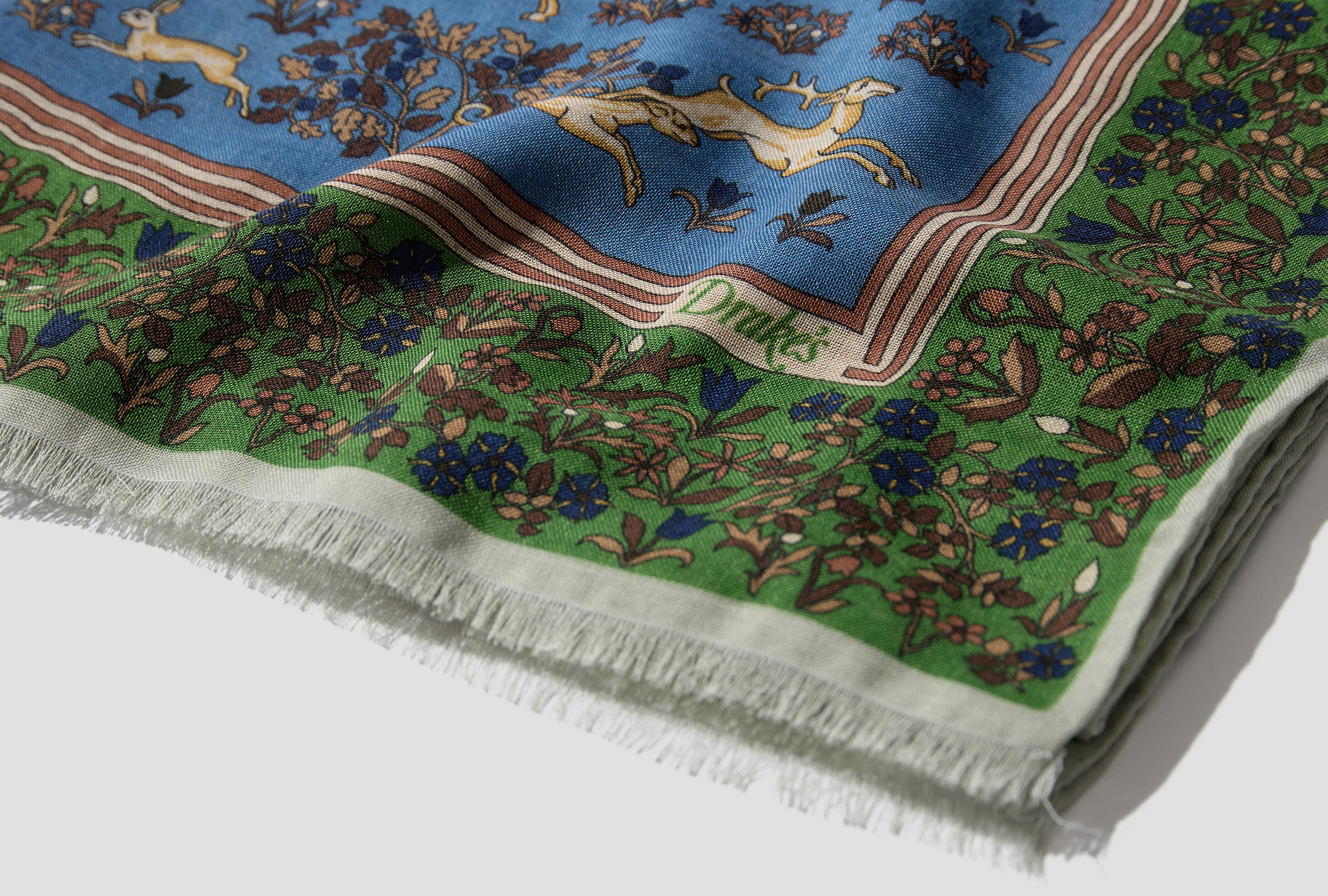 ARCHIVAL ANIMALS WOOL-SILK SCARF DR1AB1 26779-02 Blue