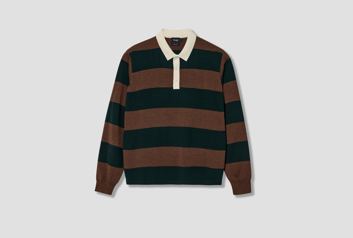 BLOCK STRIPE KNITTED RUGBY DR2A3H 26630-02 Green