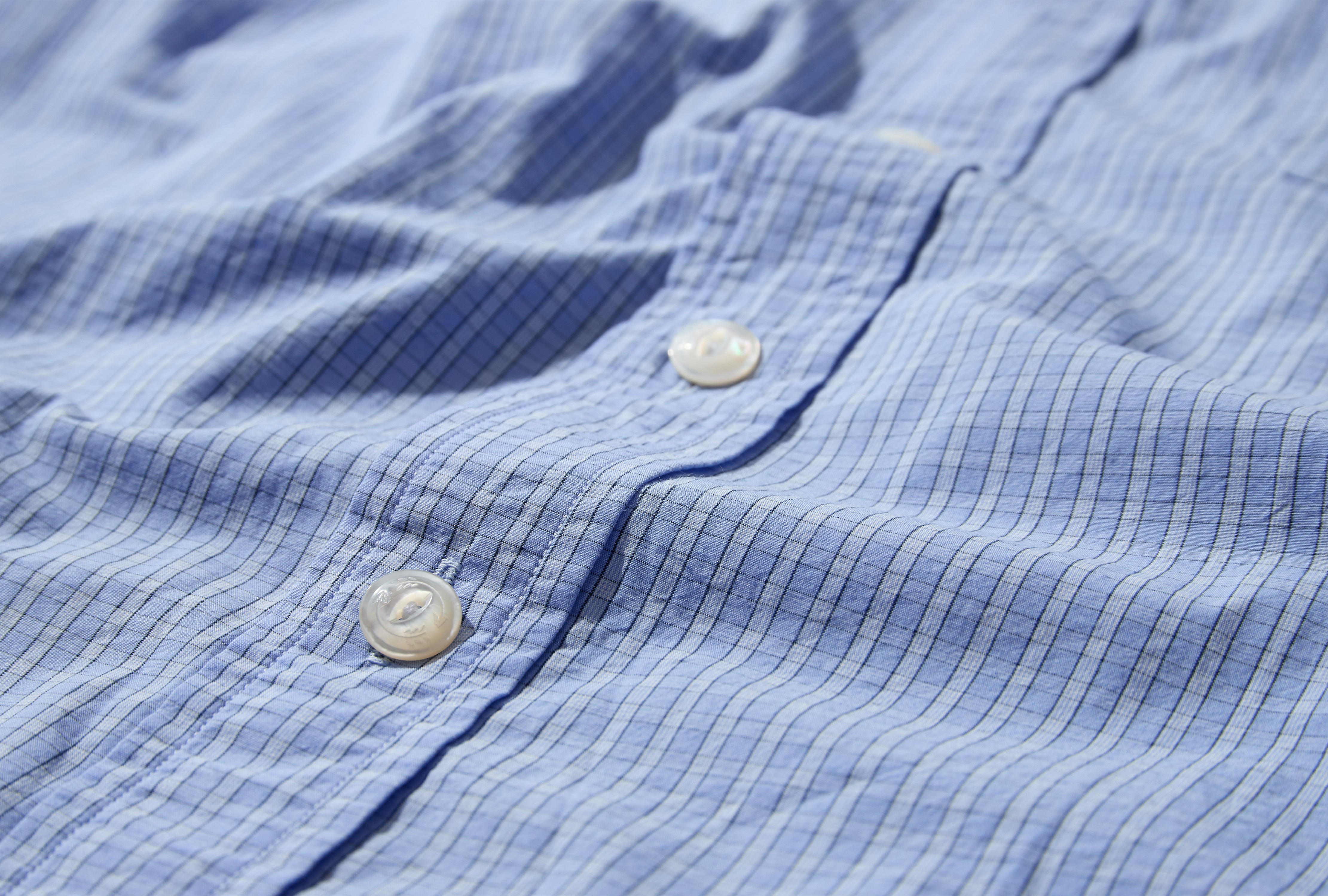 LONG POINT ONE-POCKET CHECK SHIRT DR2A4Q 26644-01 Light blue