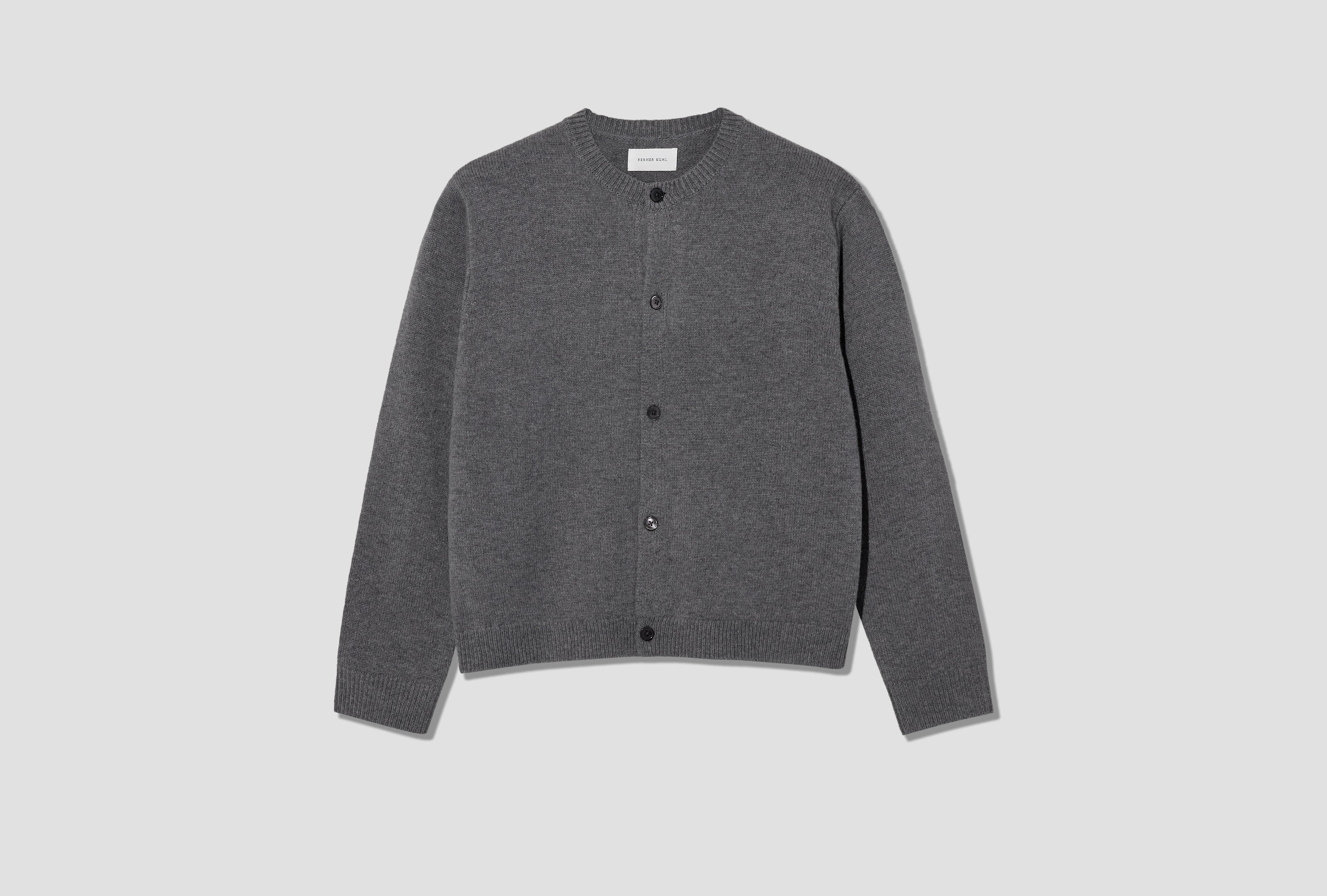 CARDIGAN - BOILED WOOL 4-27K16 Light grey