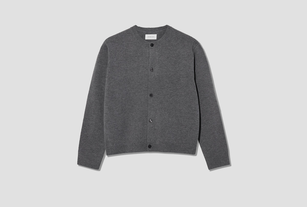 CARDIGAN - BOILED WOOL 4-27K16 Light grey
