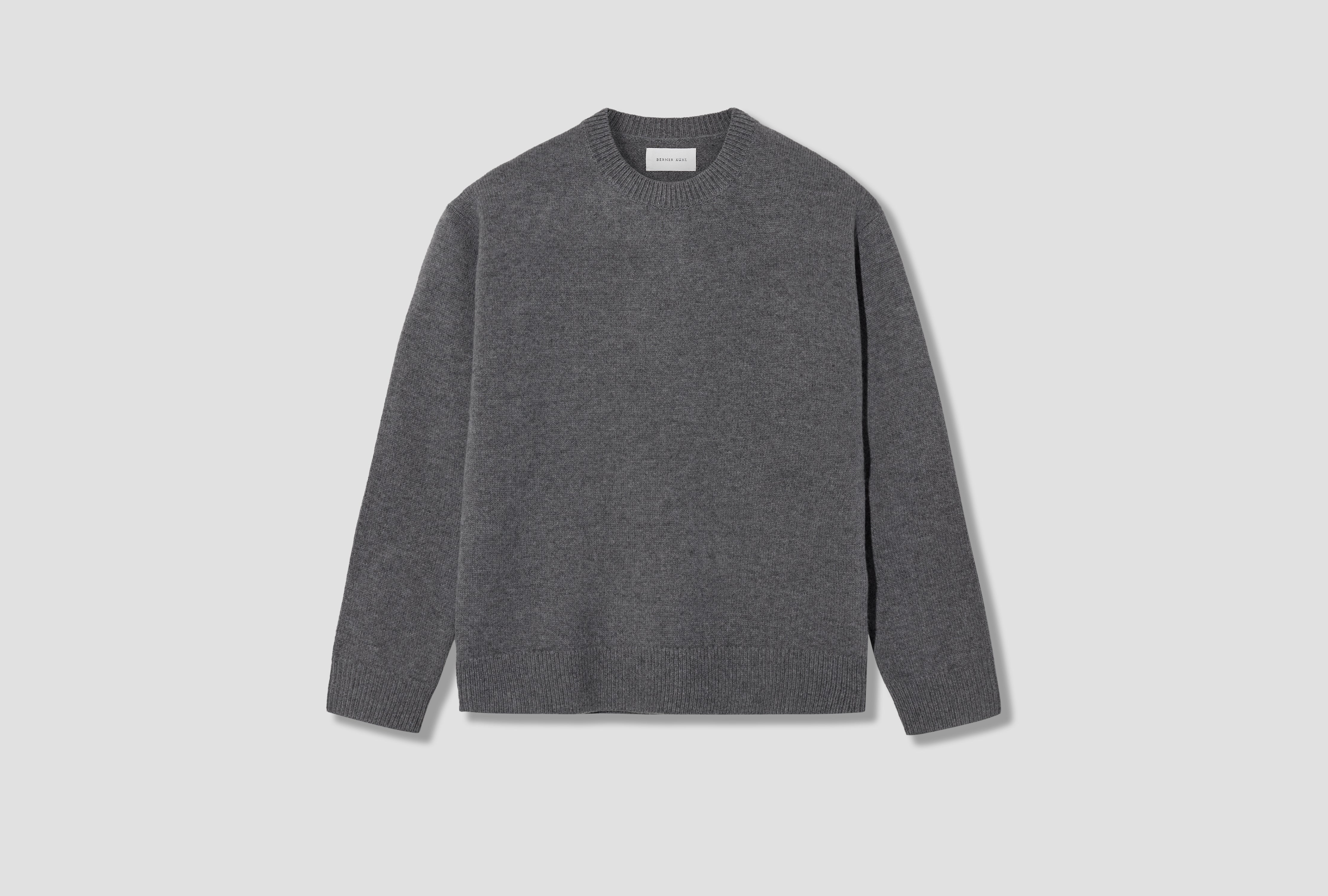 DROP CREW - BOILED WOOL 4-27K4 Grey