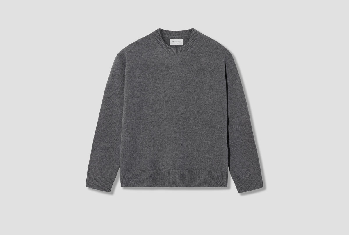 DROP CREW - BOILED WOOL 4-27K4 Grey