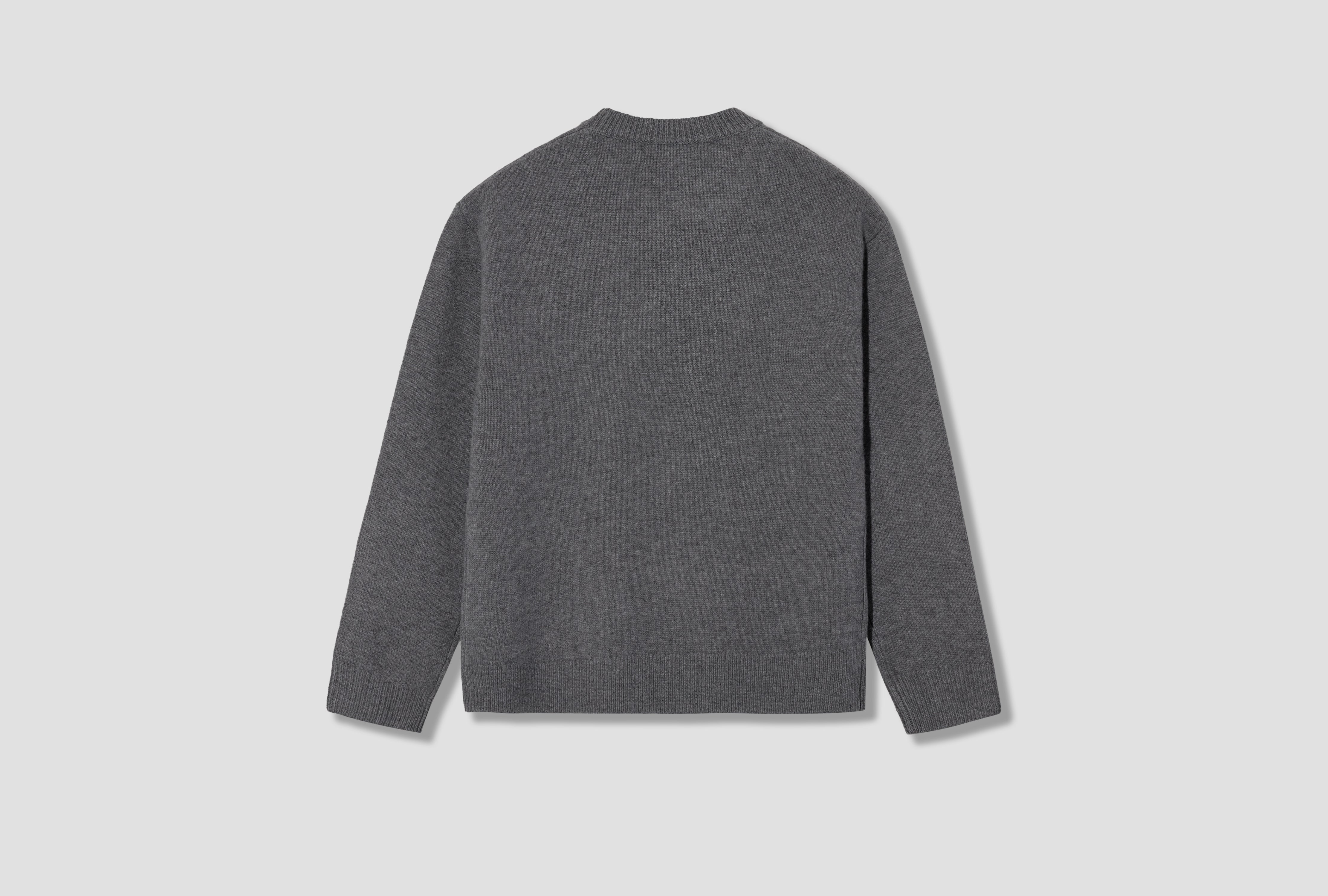 DROP CREW - BOILED WOOL 4-27K4 Grey