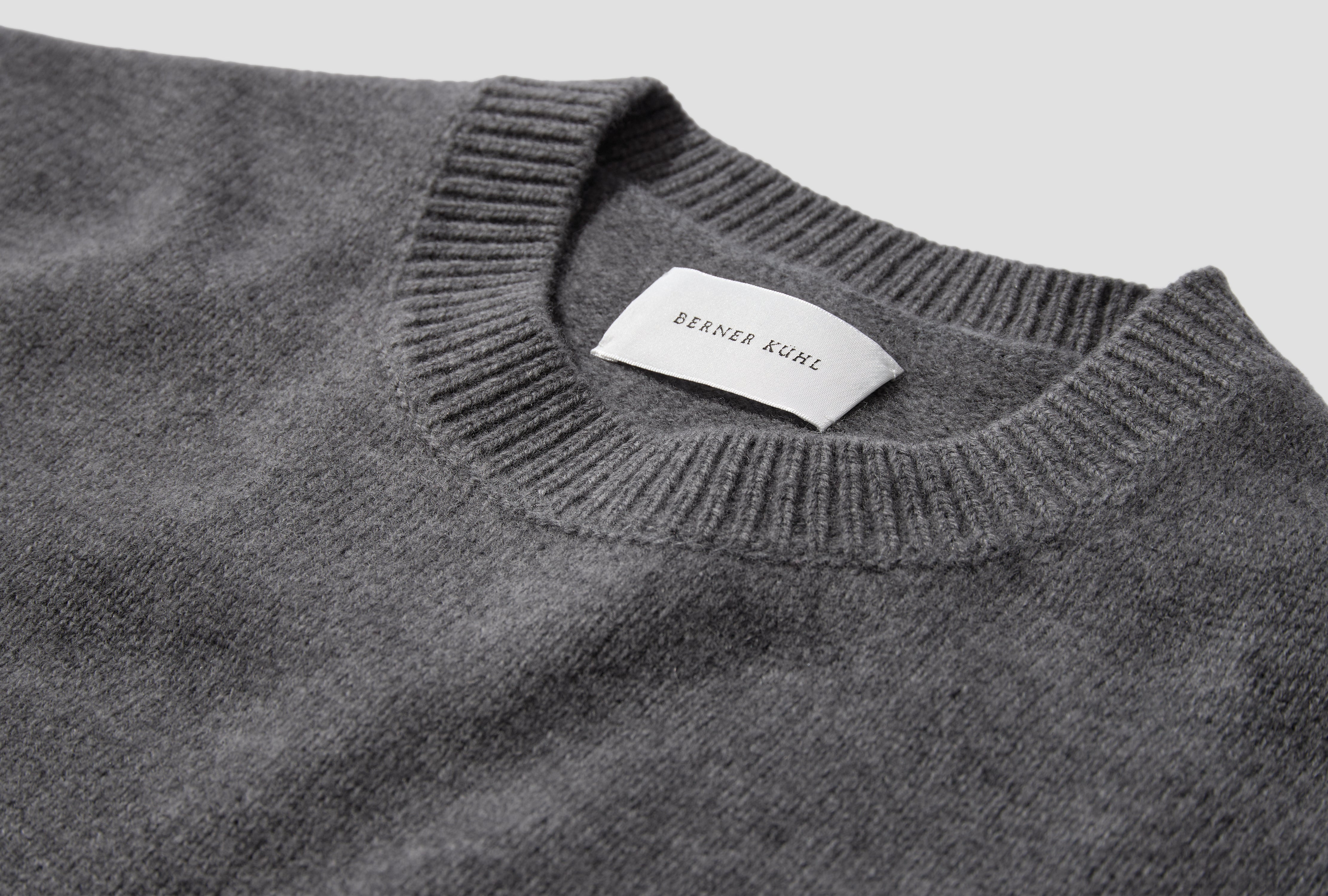 DROP CREW - BOILED WOOL 4-27K4 Grey