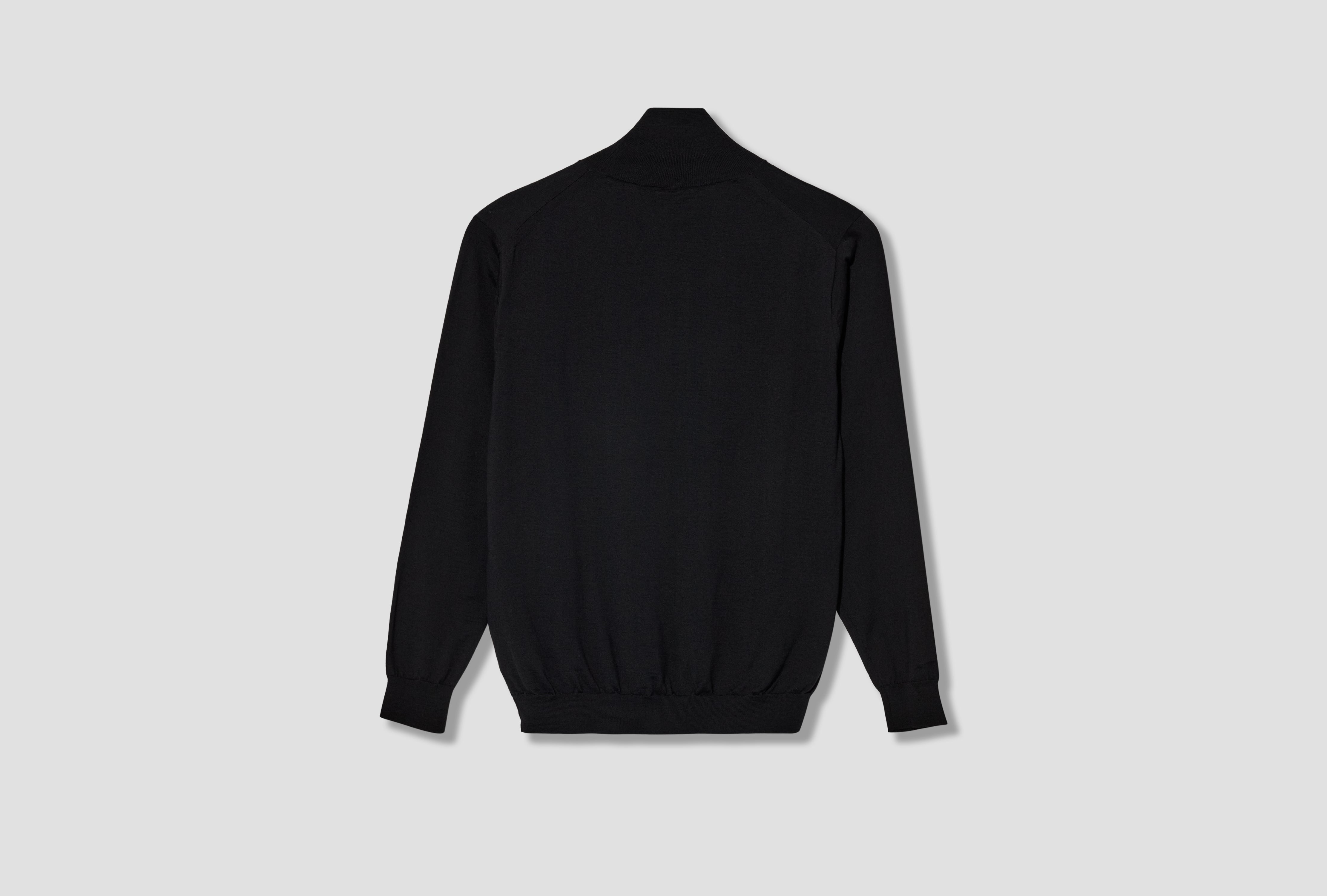 SUPERIOR HIGH GAUGE MERINO TURTLE NECK BN-FE-002 Black