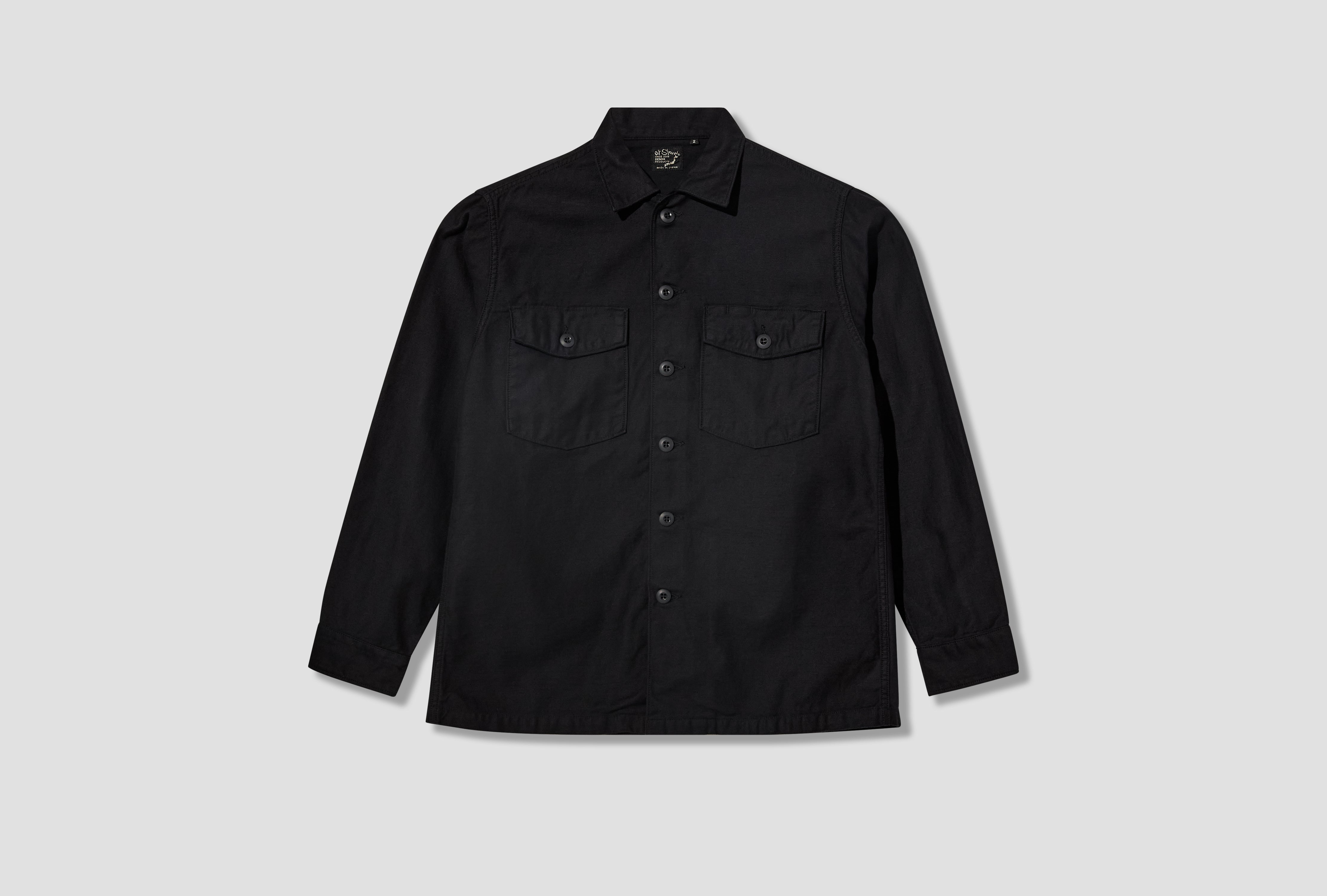 U.S ARMY UTILITY SHIRT - REVERSE SATEEN 03-8045-J61 Black