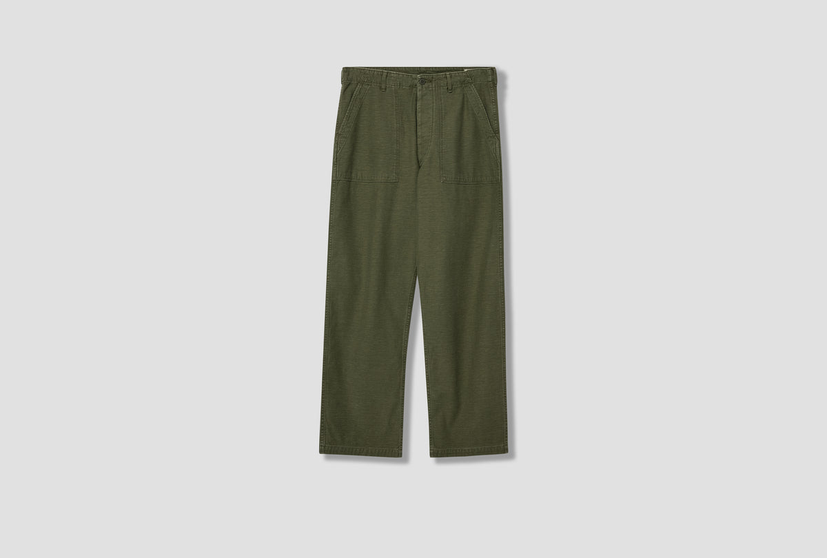 REAL USED WASH VINTAGE FIT FATIGUE PANTS - ORIGINAL REVERSE SATEEN 03-V5002-77S Olive