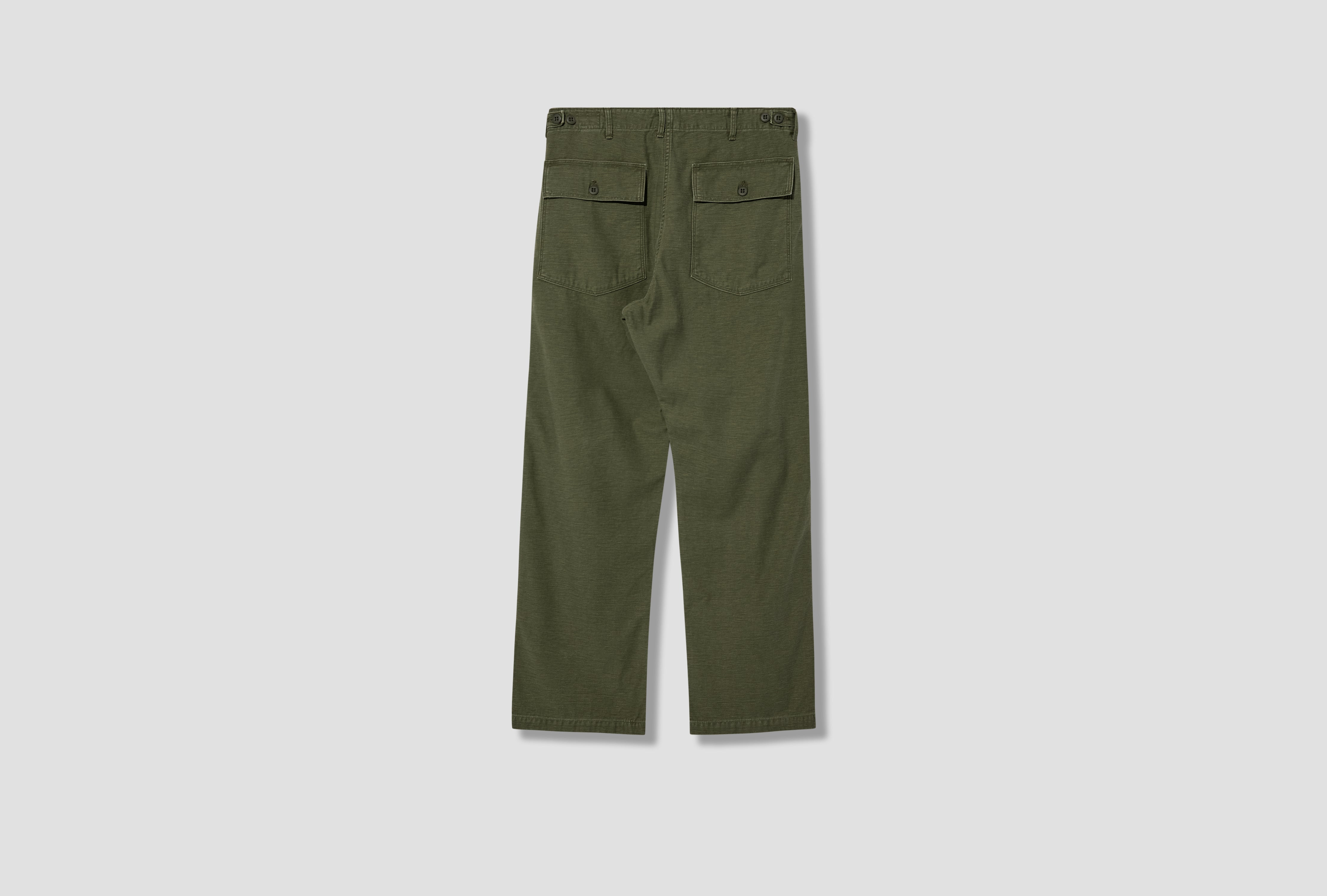 REAL USED WASH VINTAGE FIT FATIGUE PANTS - ORIGINAL REVERSE SATEEN 03-V5002-77S Olive