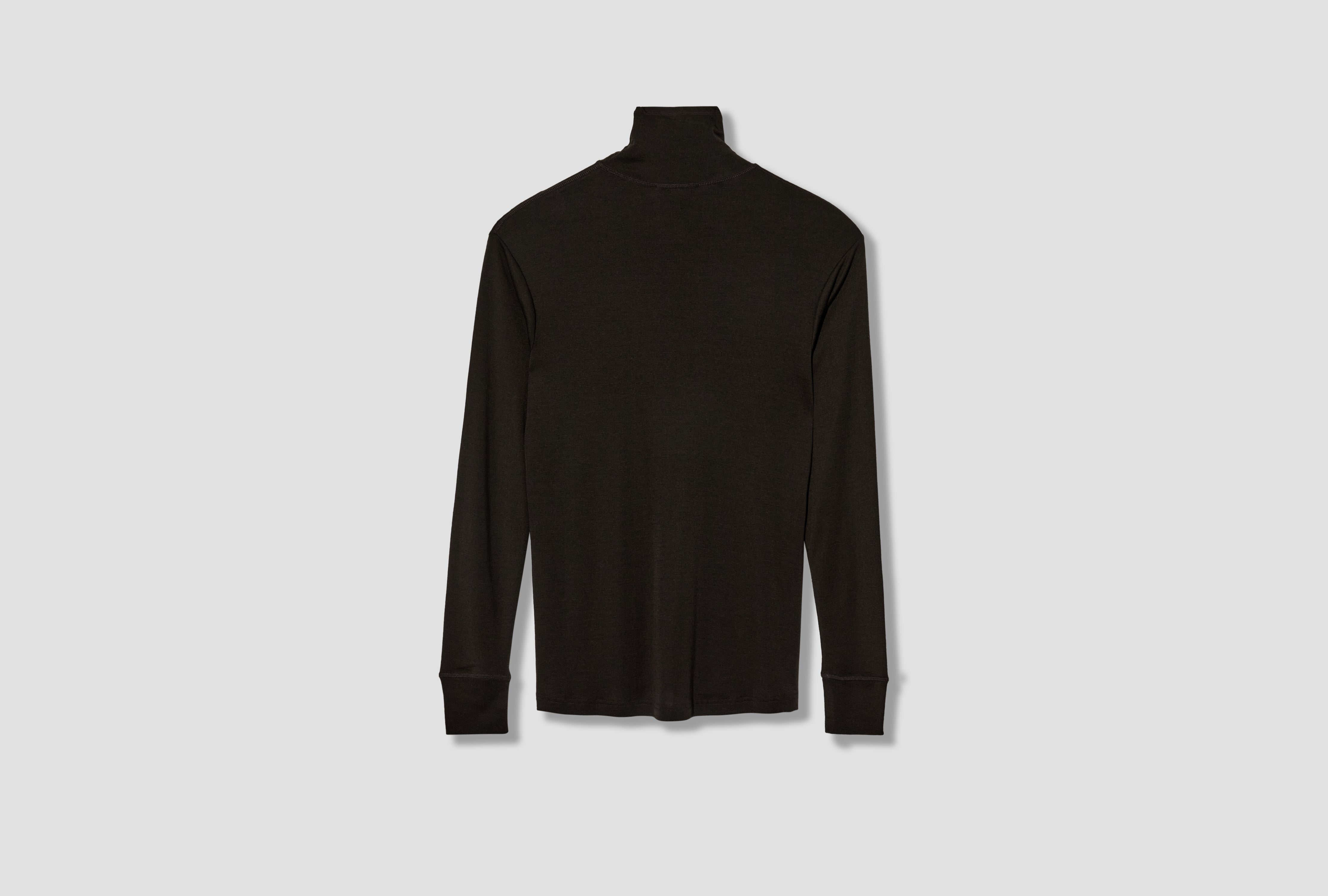 TURTLENECK TOP - WOOL SILK JERSEY TS0032 LJ1068 Dark brown