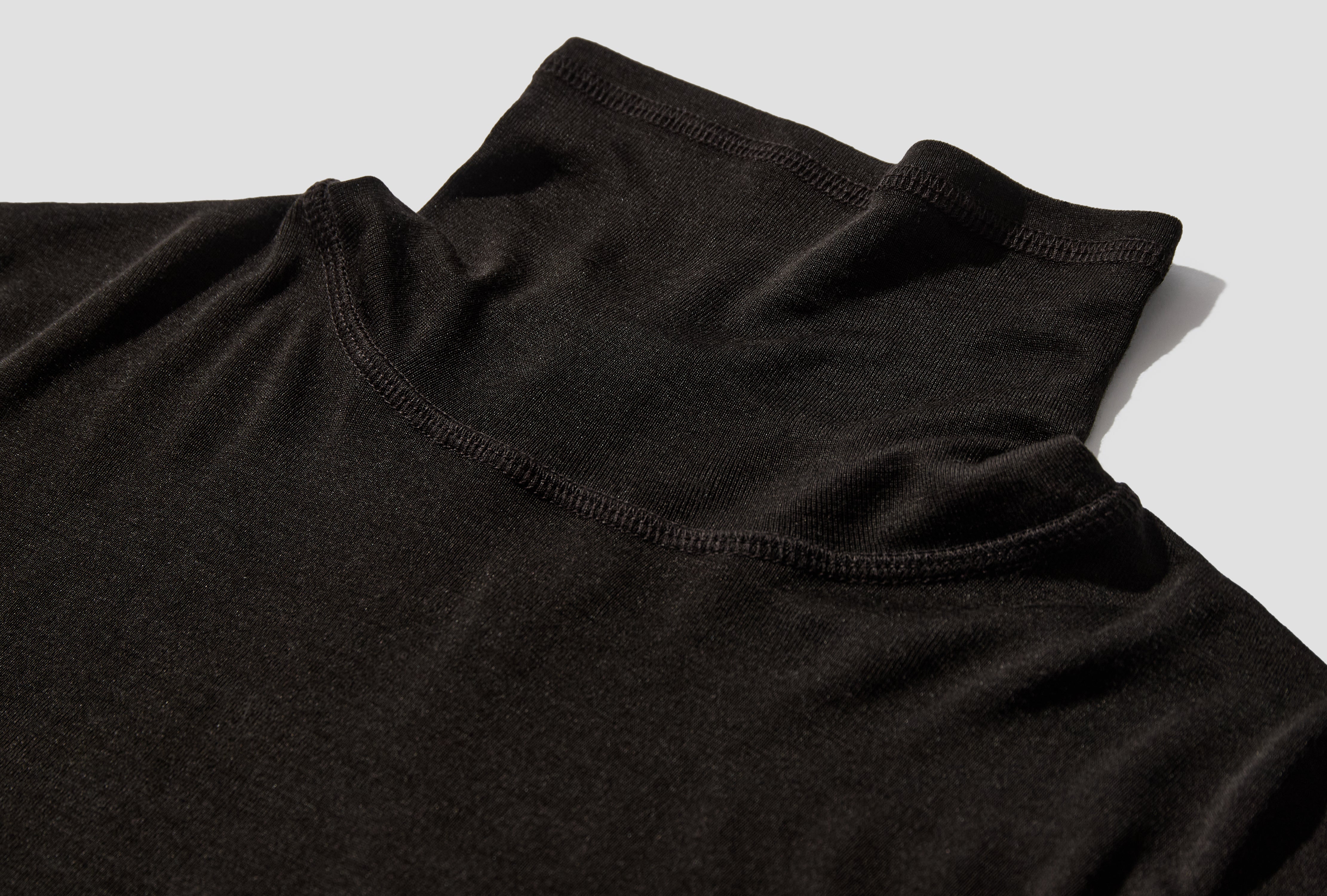 TURTLENECK TOP - WOOL SILK JERSEY TS0032 LJ1068 Dark brown