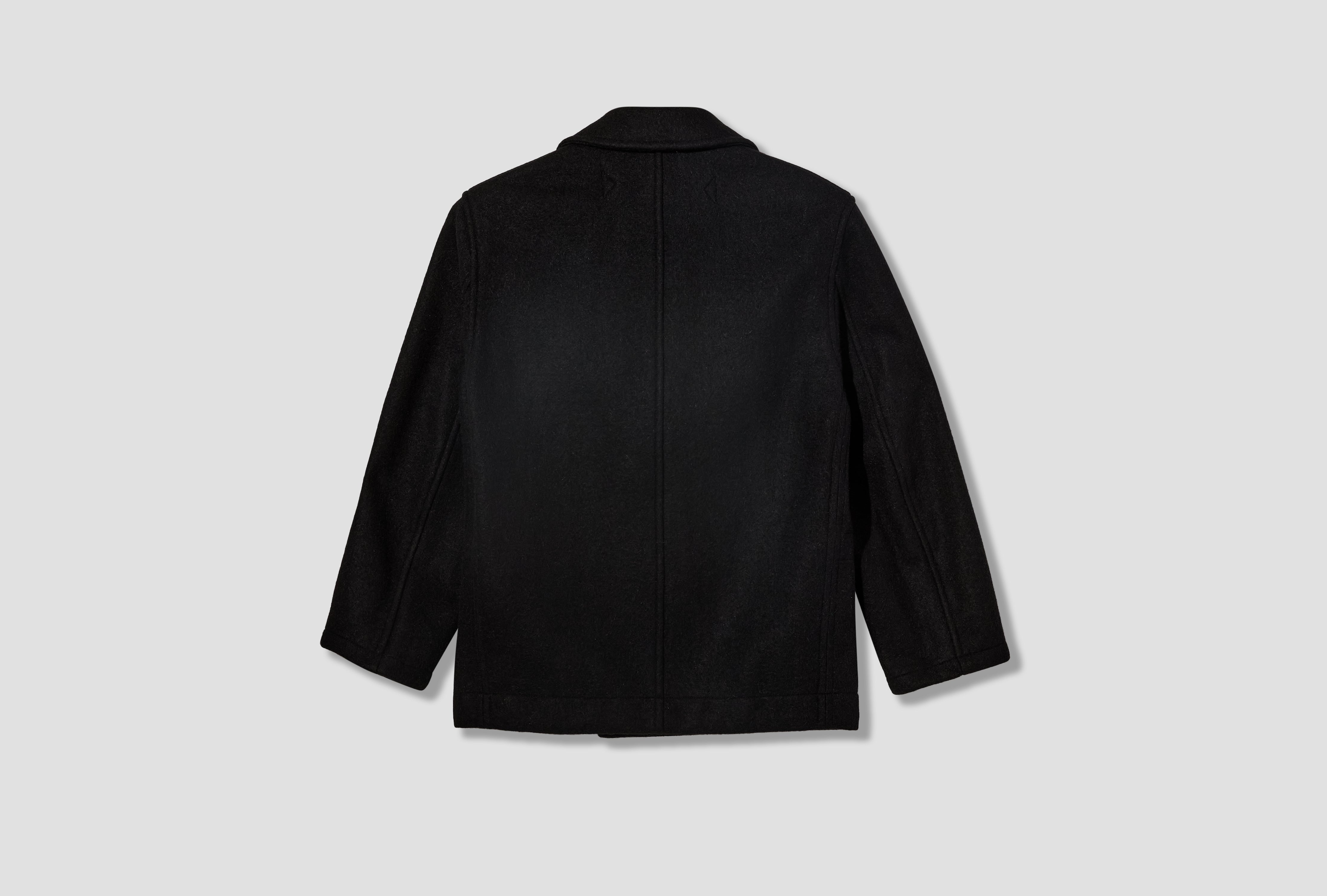 SHORT DB COAT - FELTED WOOL ALPACA CO1166 LF1700 Black