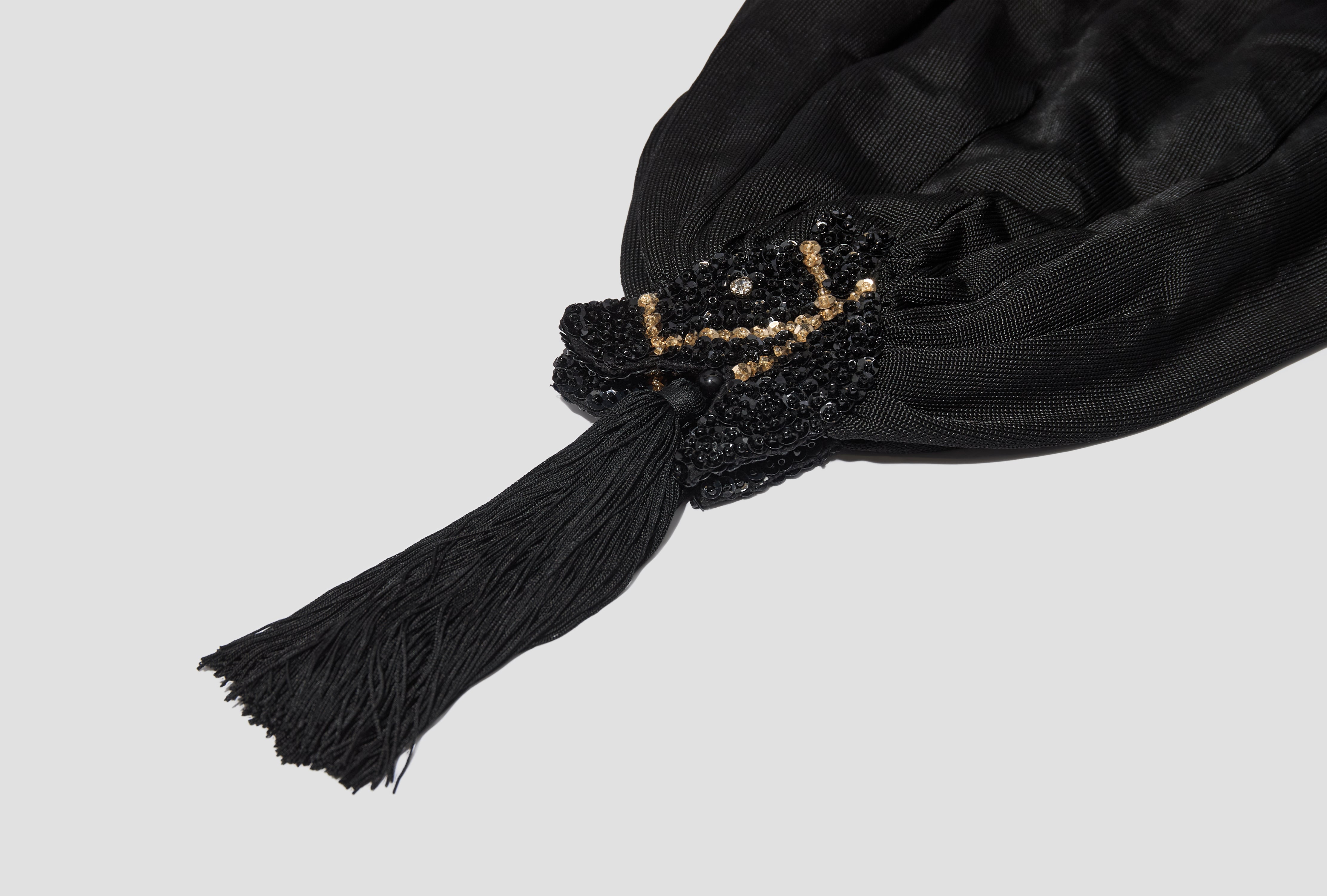 SEQUIN PONY SCARF MRF26AC008 Black