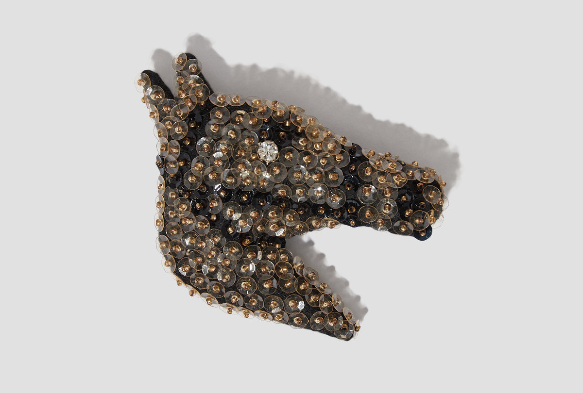 SEQUIN PONY BROOCH MRF26AC012 Brown