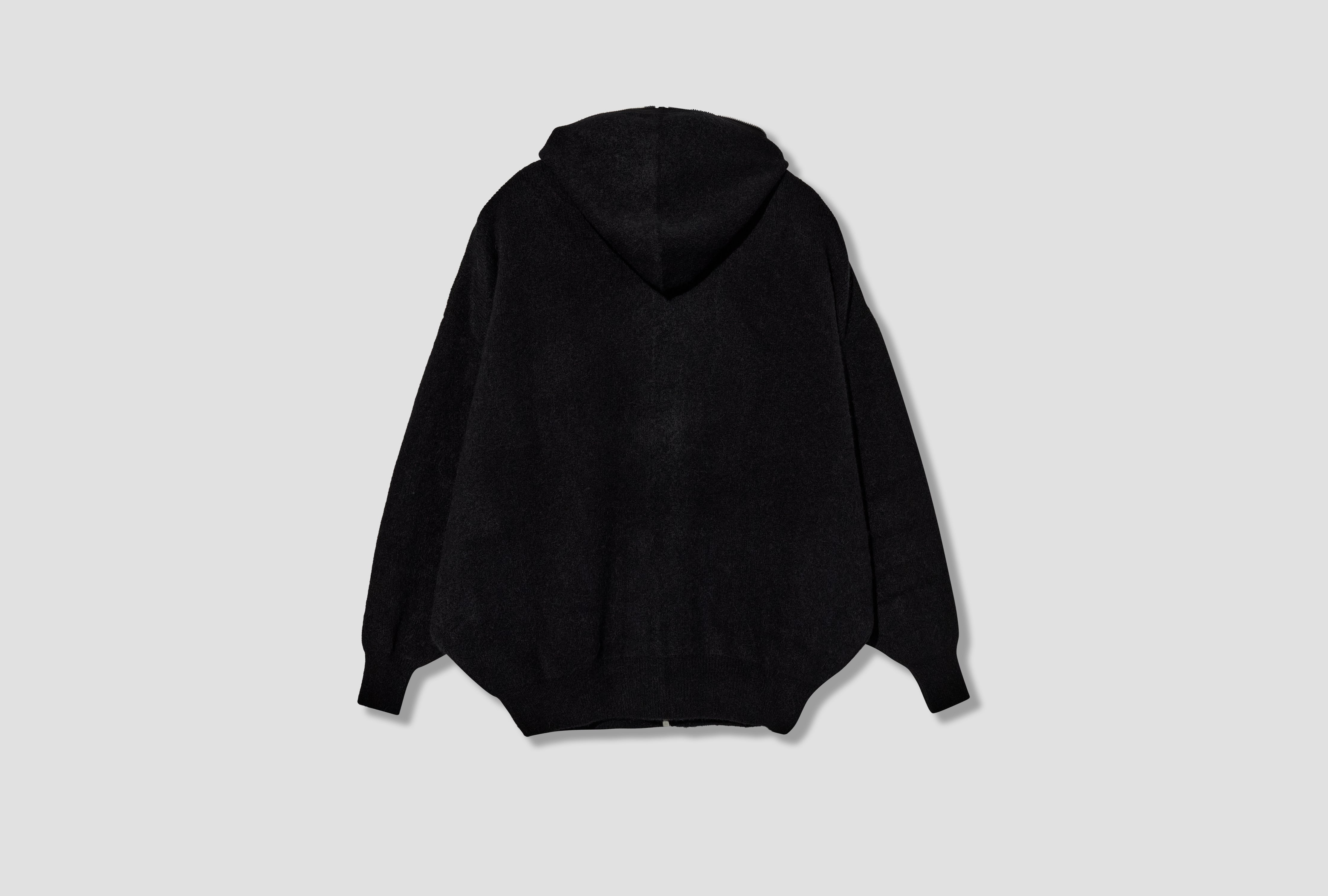 GIMP HUN HOODIE - ALPACA KNIT / RU02F4687 KWP BLACK