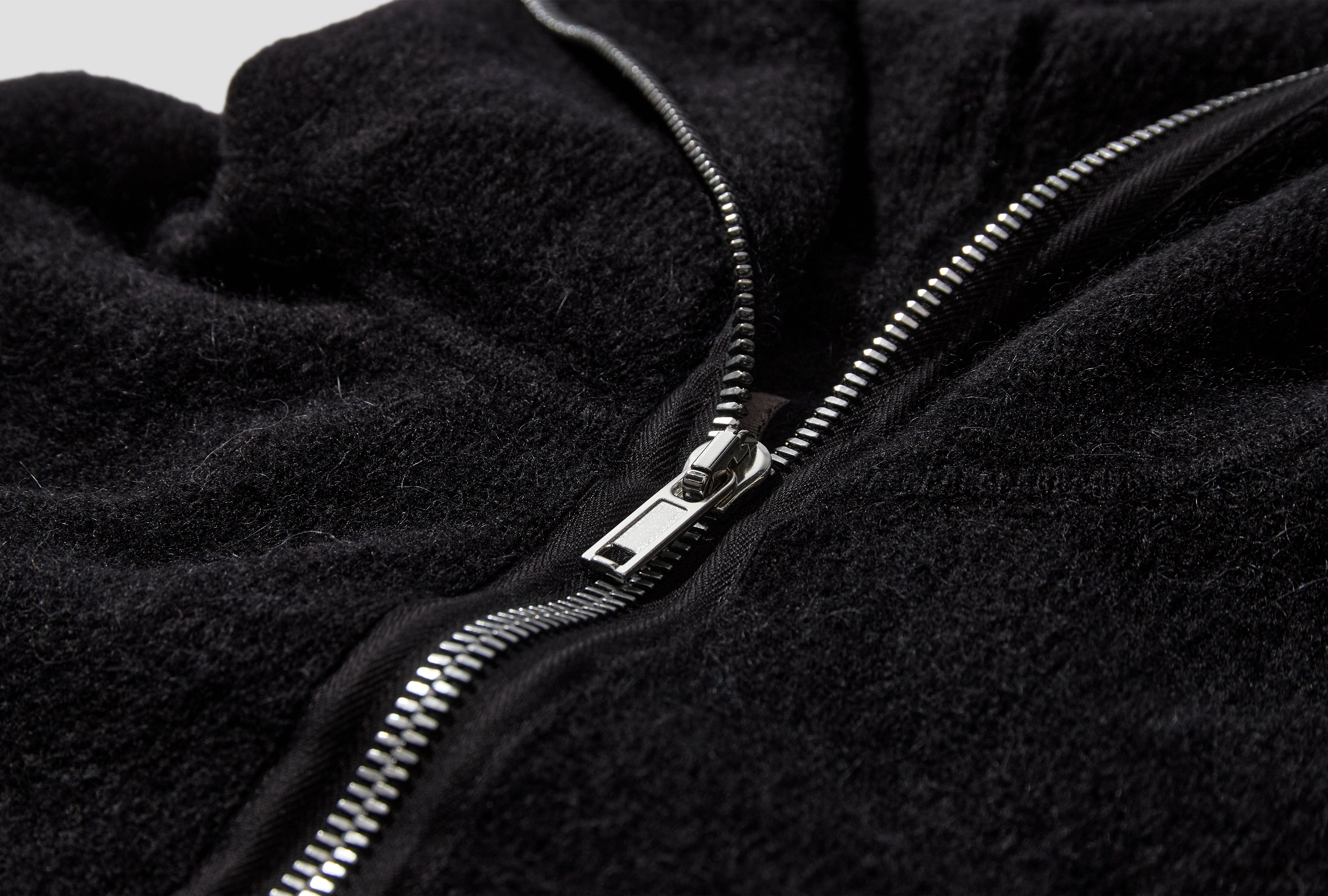 GIMP HUN HOODIE - ALPACA KNIT / RU02F4687 KWP BLACK