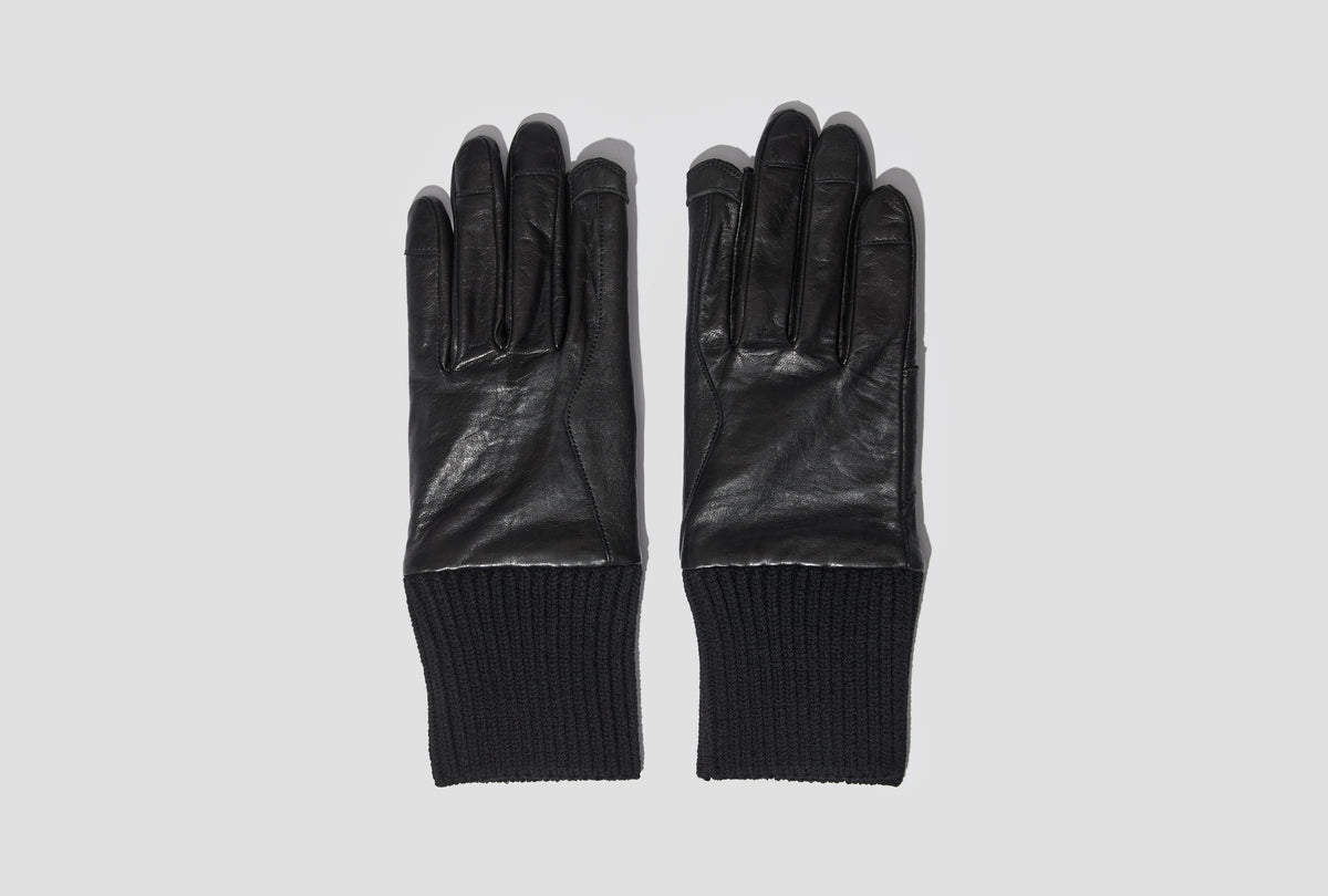 RIB CUFF GLOVES - TUMBLED LAMB / RU02F4458 LBE BLACK
