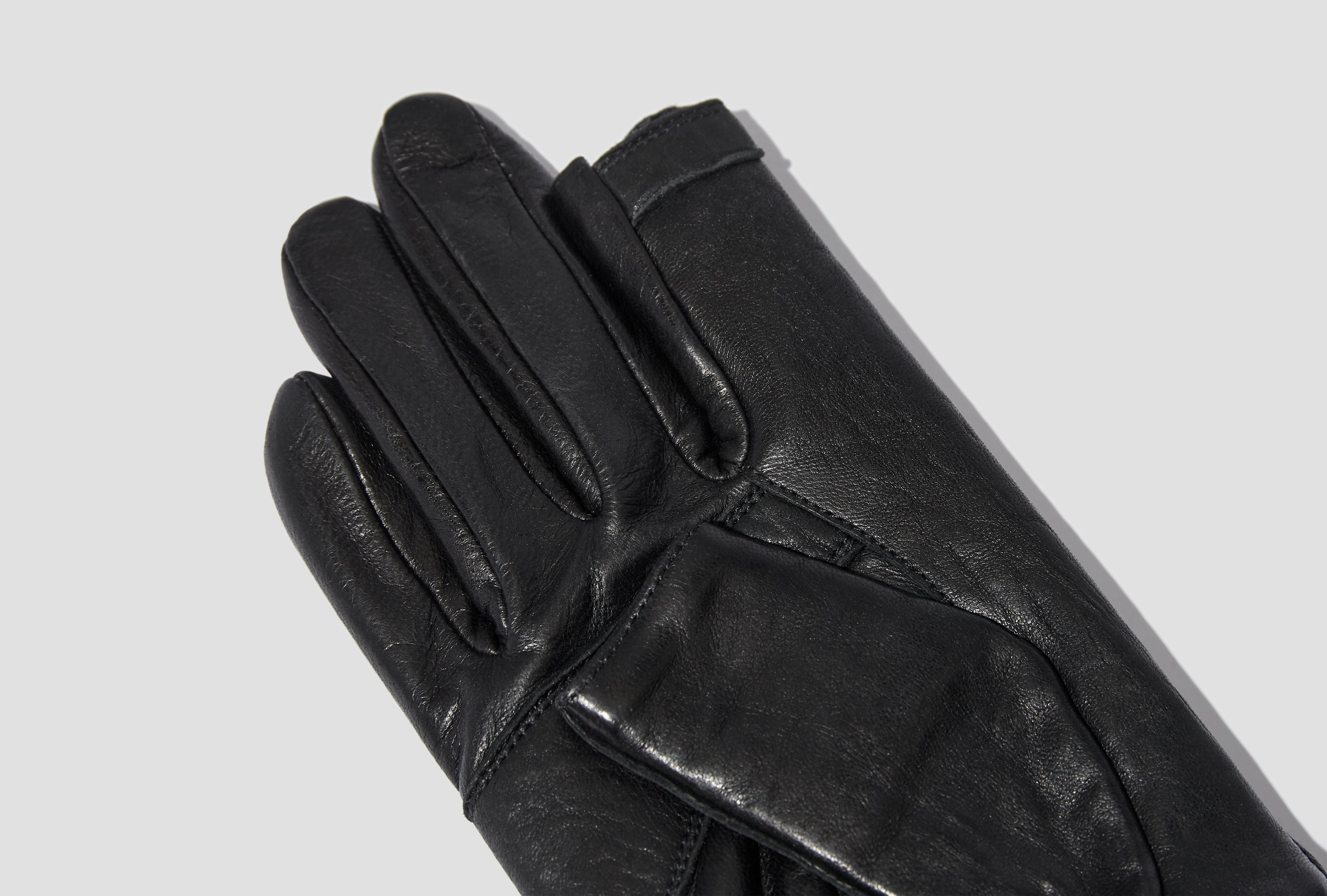 RIB CUFF GLOVES - TUMBLED LAMB / RU02F4458 LBE BLACK