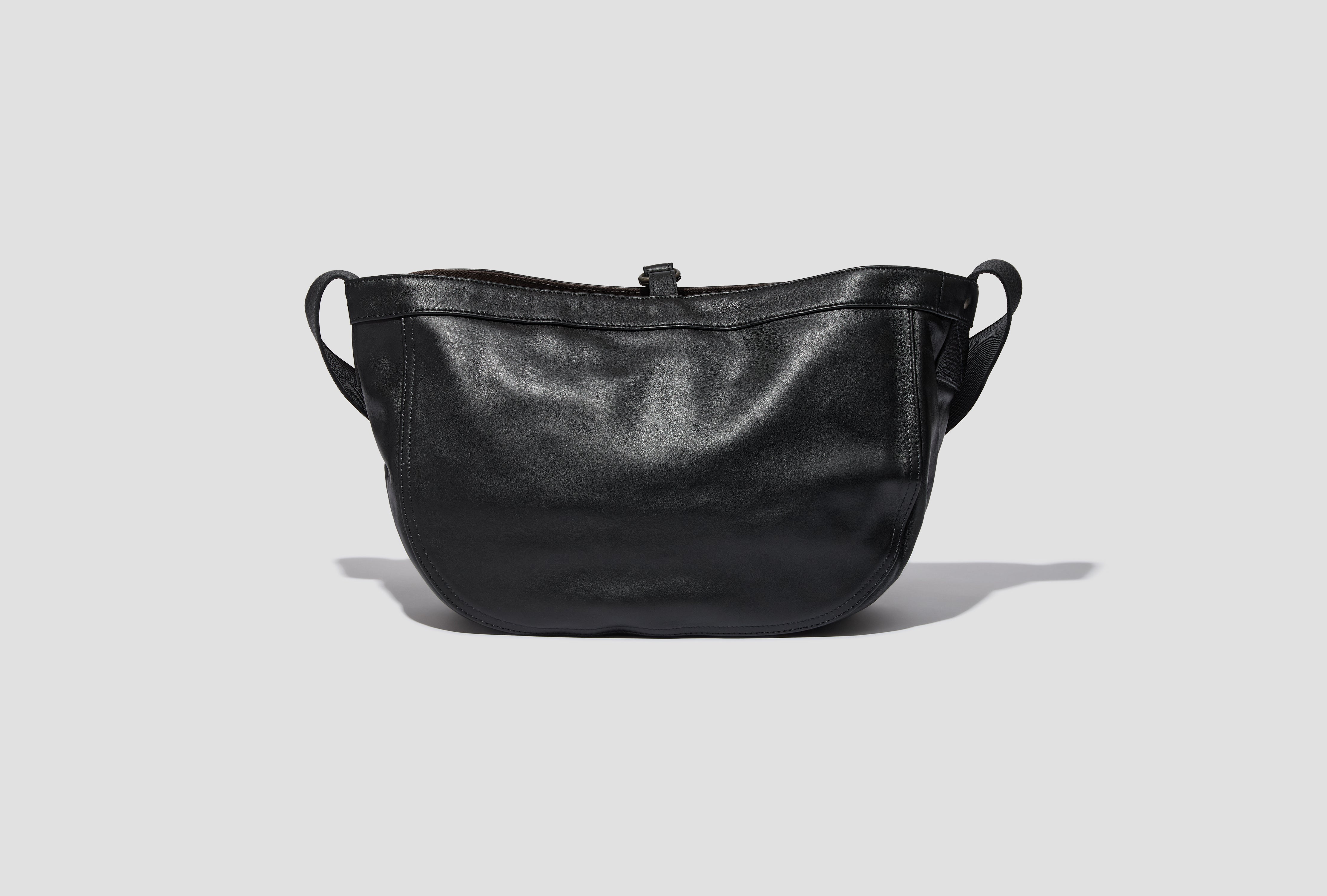 LOT.018 NEWSBOY BAG - BLACK CALF LEATHER TTCORE018
