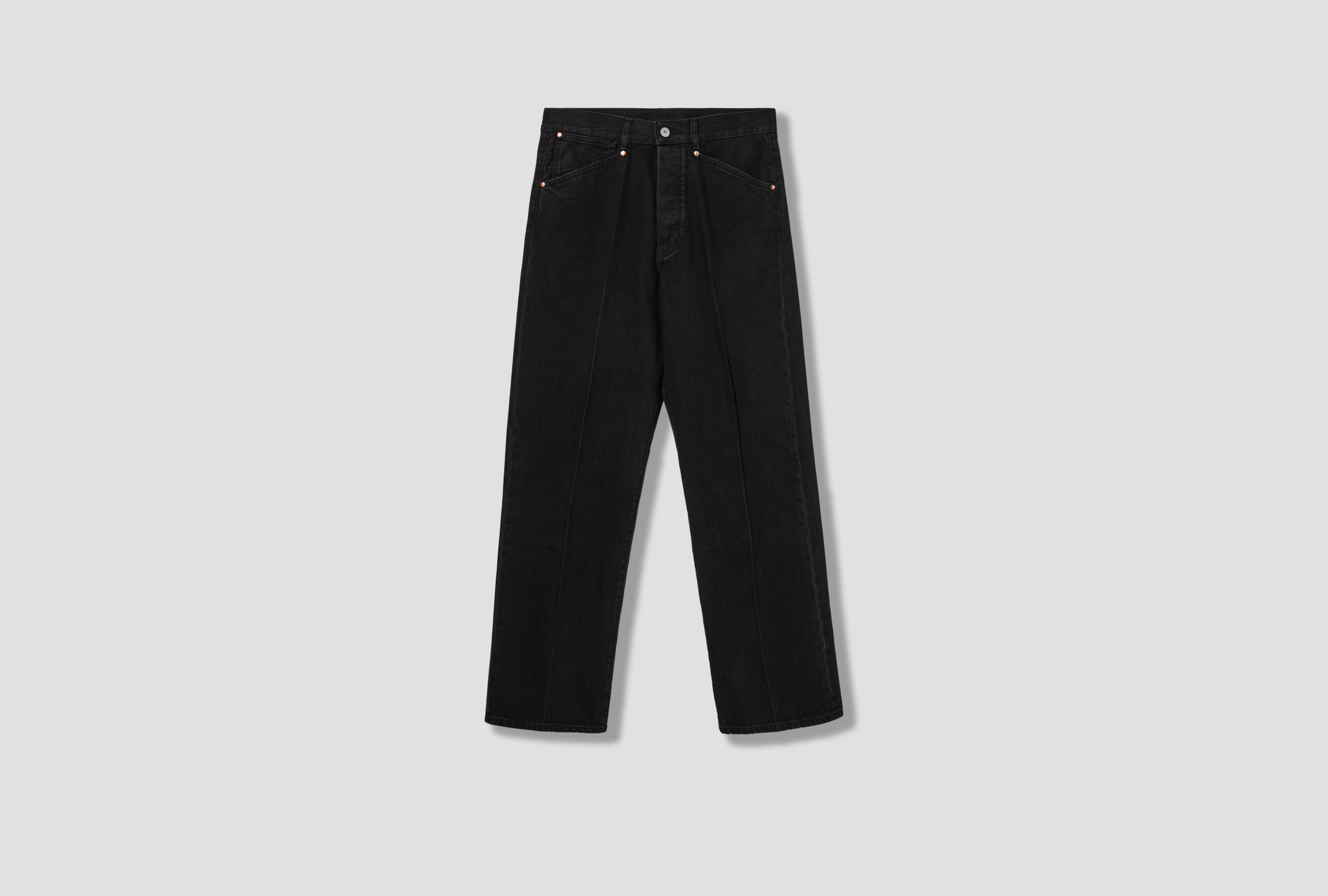 STRAIGHT LEG 5 POCKETS - BLACK SELVEDGE DENIM PA1352 LD1075 Black