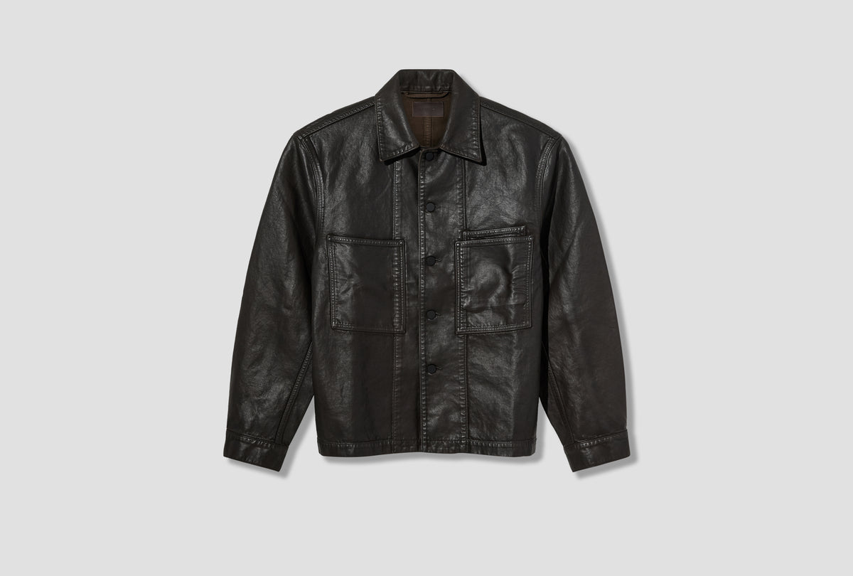 WORKWEAR OVERSHIRT - COATED DENIM SH1309 LD1083 Dark brown