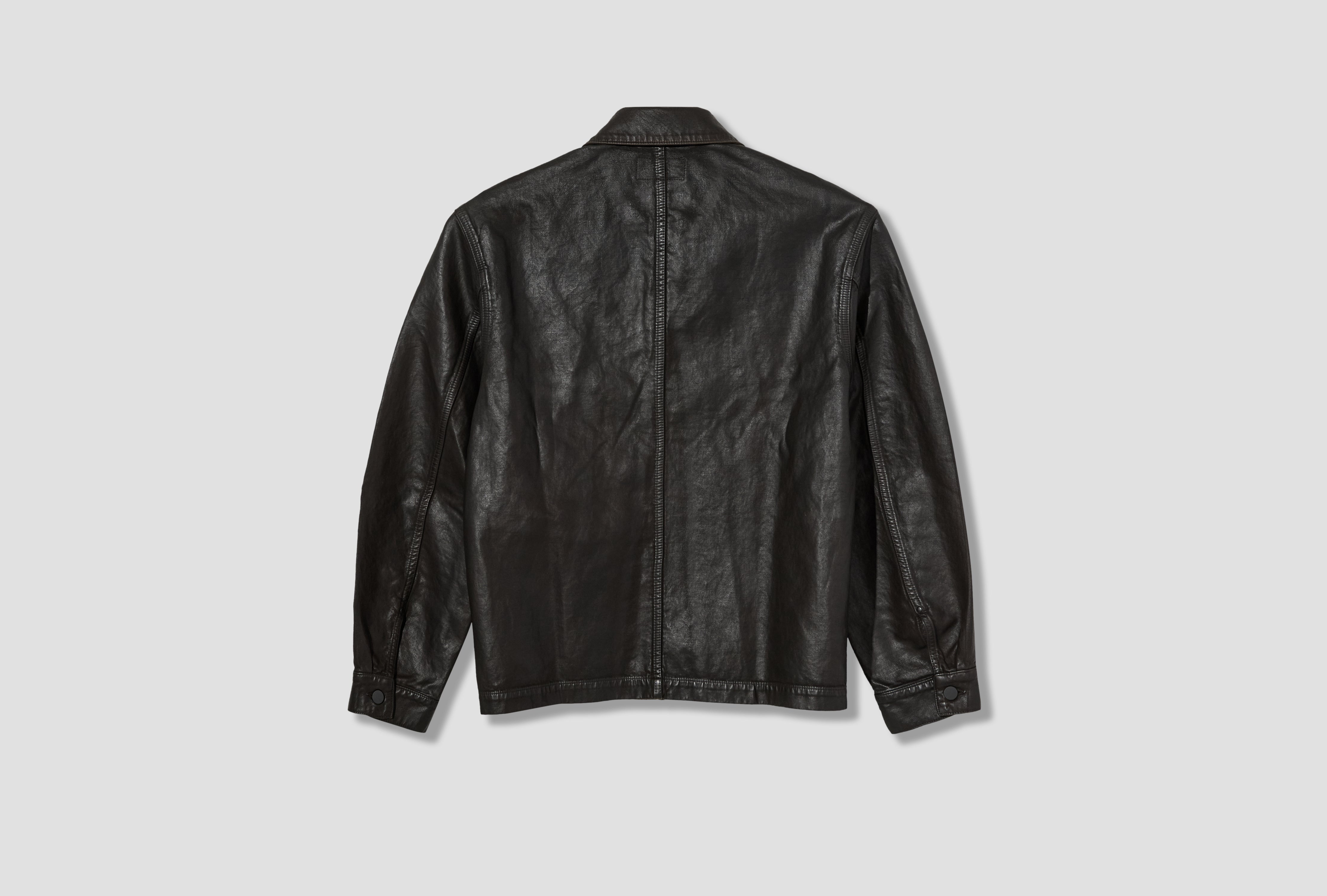 WORKWEAR OVERSHIRT - COATED DENIM SH1309 LD1083 Dark brown